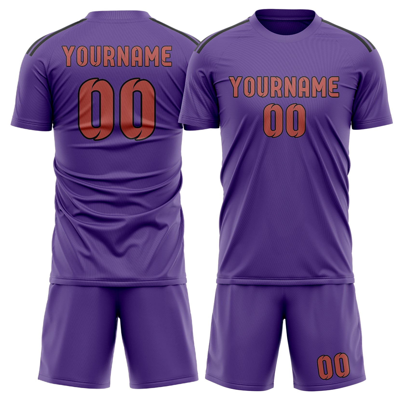 Maßgeschneidertes Professionelles Lavendel Kupferrose Fußballtrikot-Set