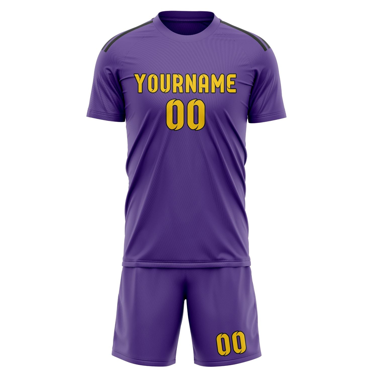 Maßgeschneidertes Professionelles Lavendel Gold Fußballtrikot-Set