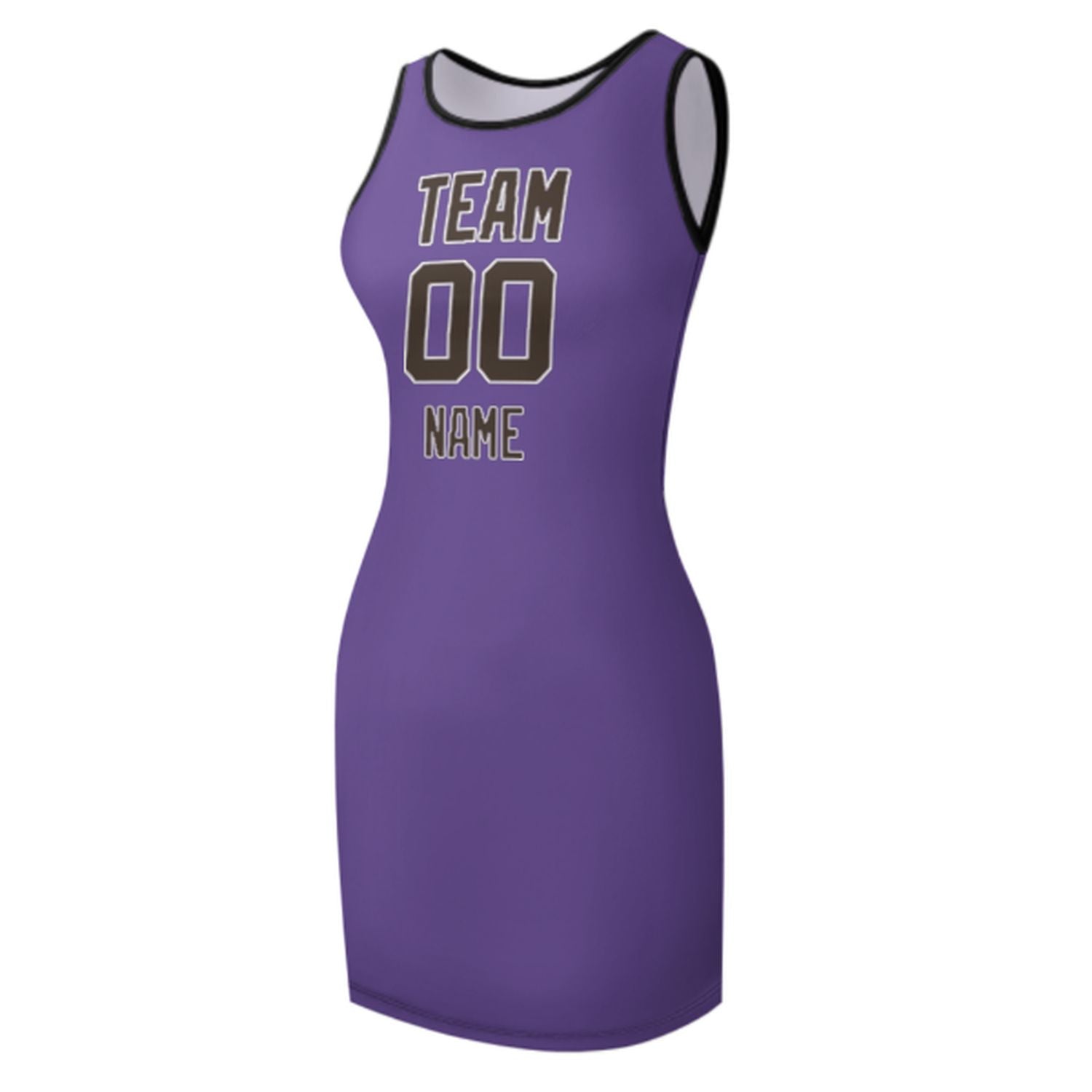 Maßgeschneidertes Lavendel Braun Ärmelloses Trägerkleid