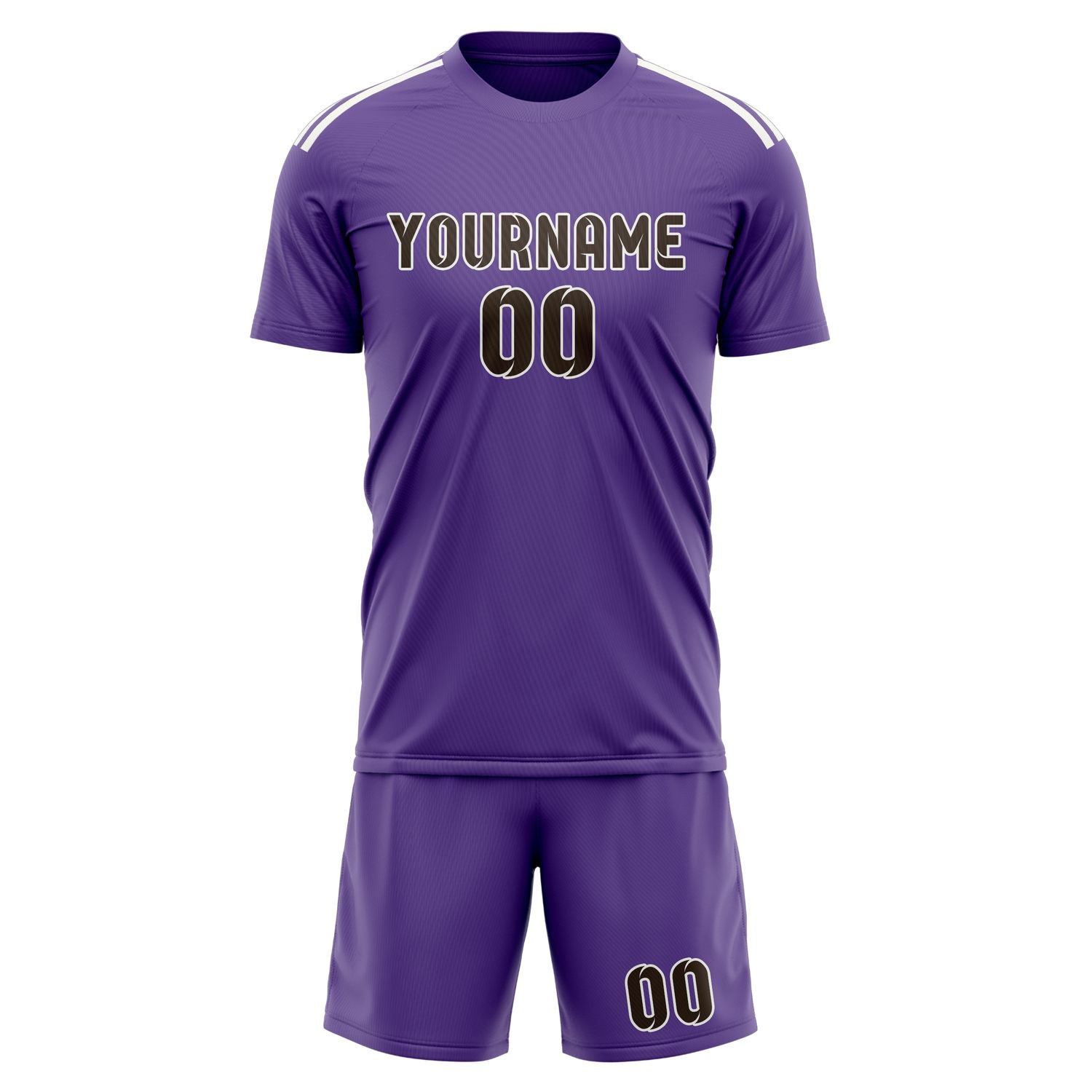 Maßgeschneidertes Professionelles Lavendel Braun Fußballtrikot-Set