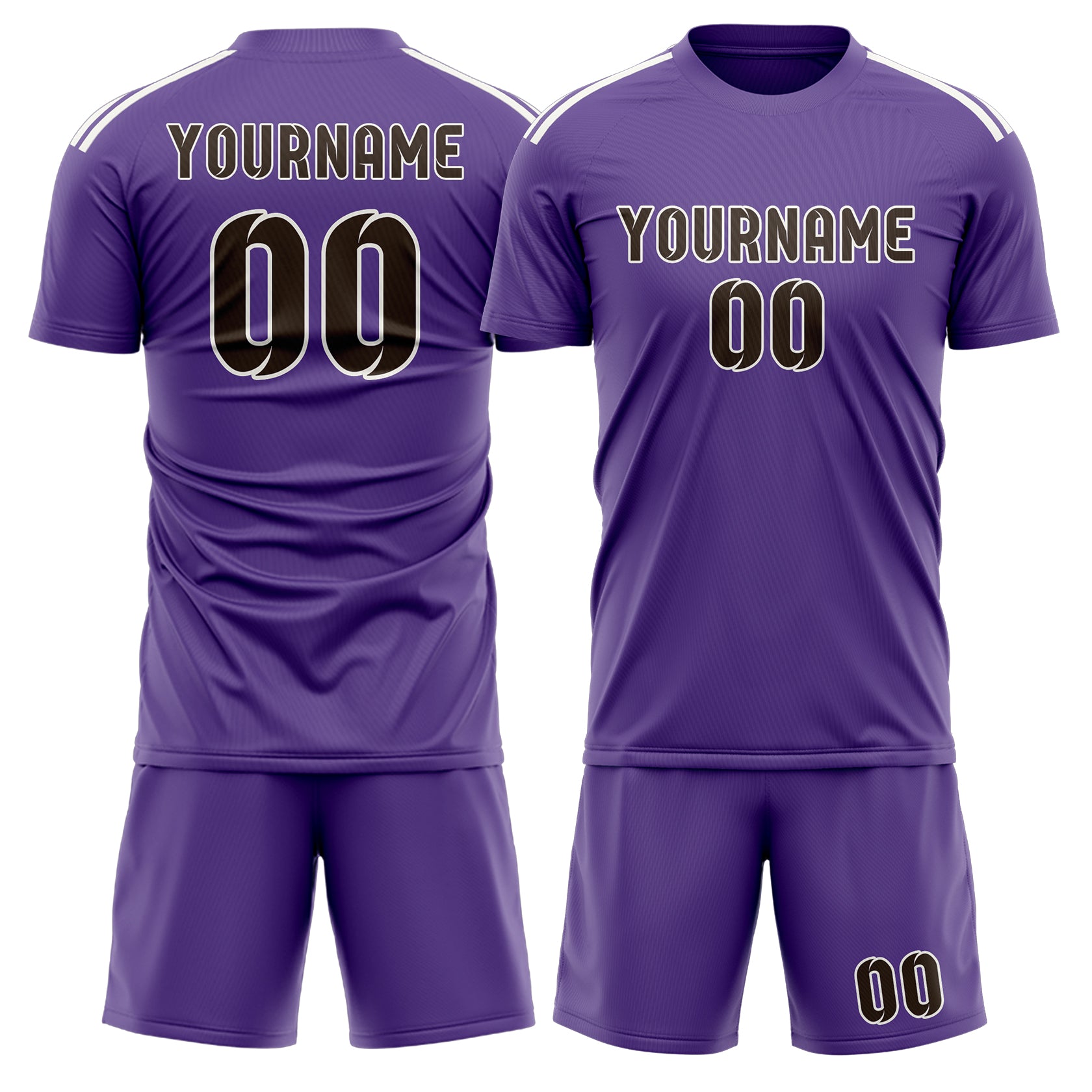 Maßgeschneidertes Professionelles Lavendel Braun Fußballtrikot-Set