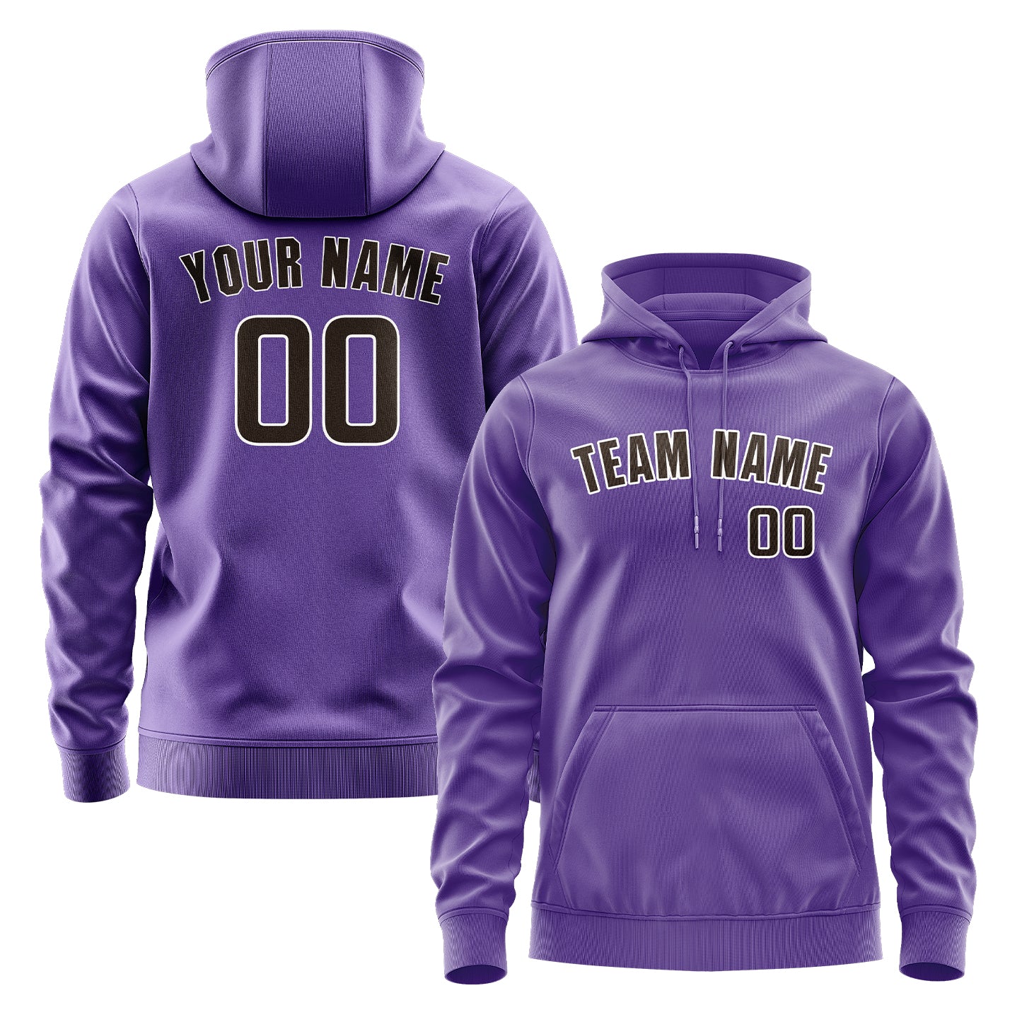 Maßgeschneidertes Lavendel Braun Hoodie