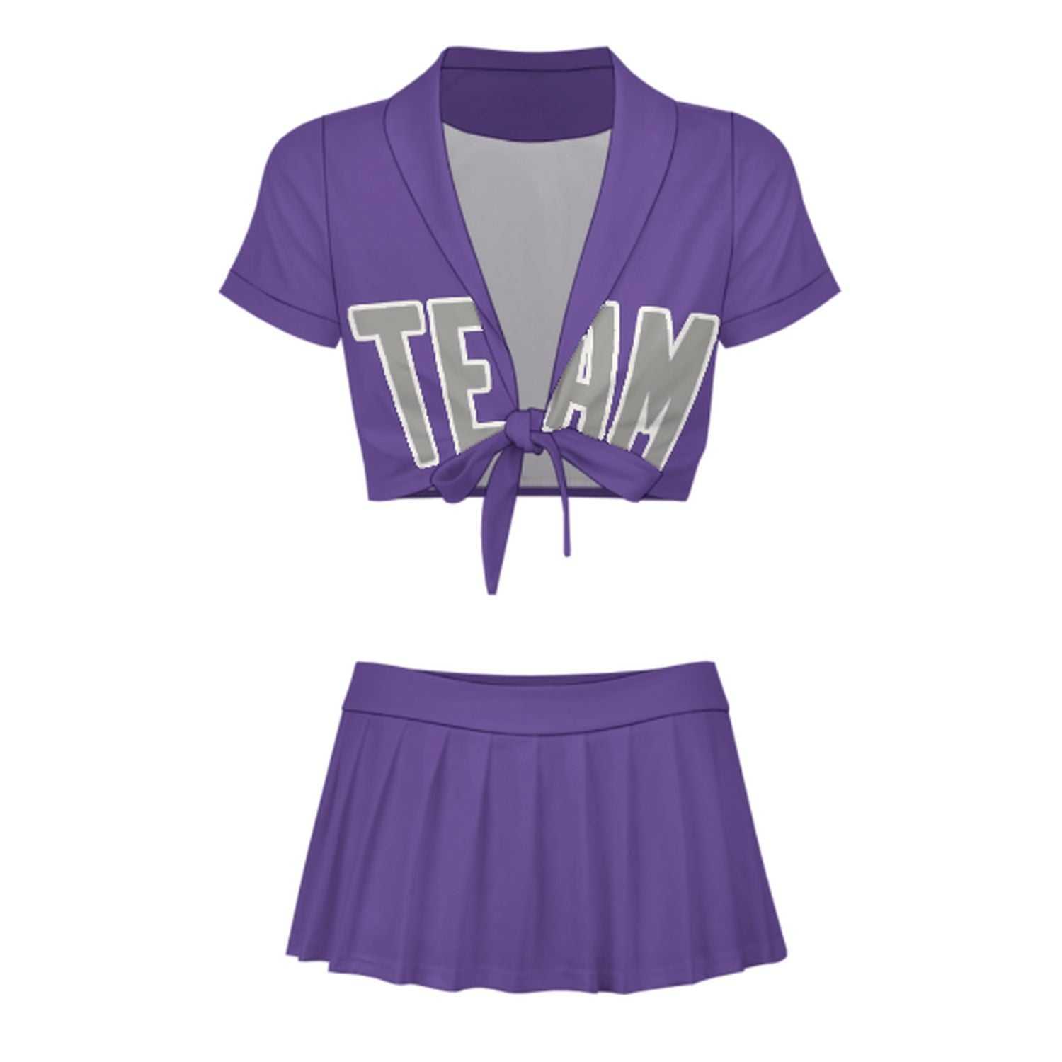 Maßgeschneidertes Lavendel Grau Cheerleader Outfit Set