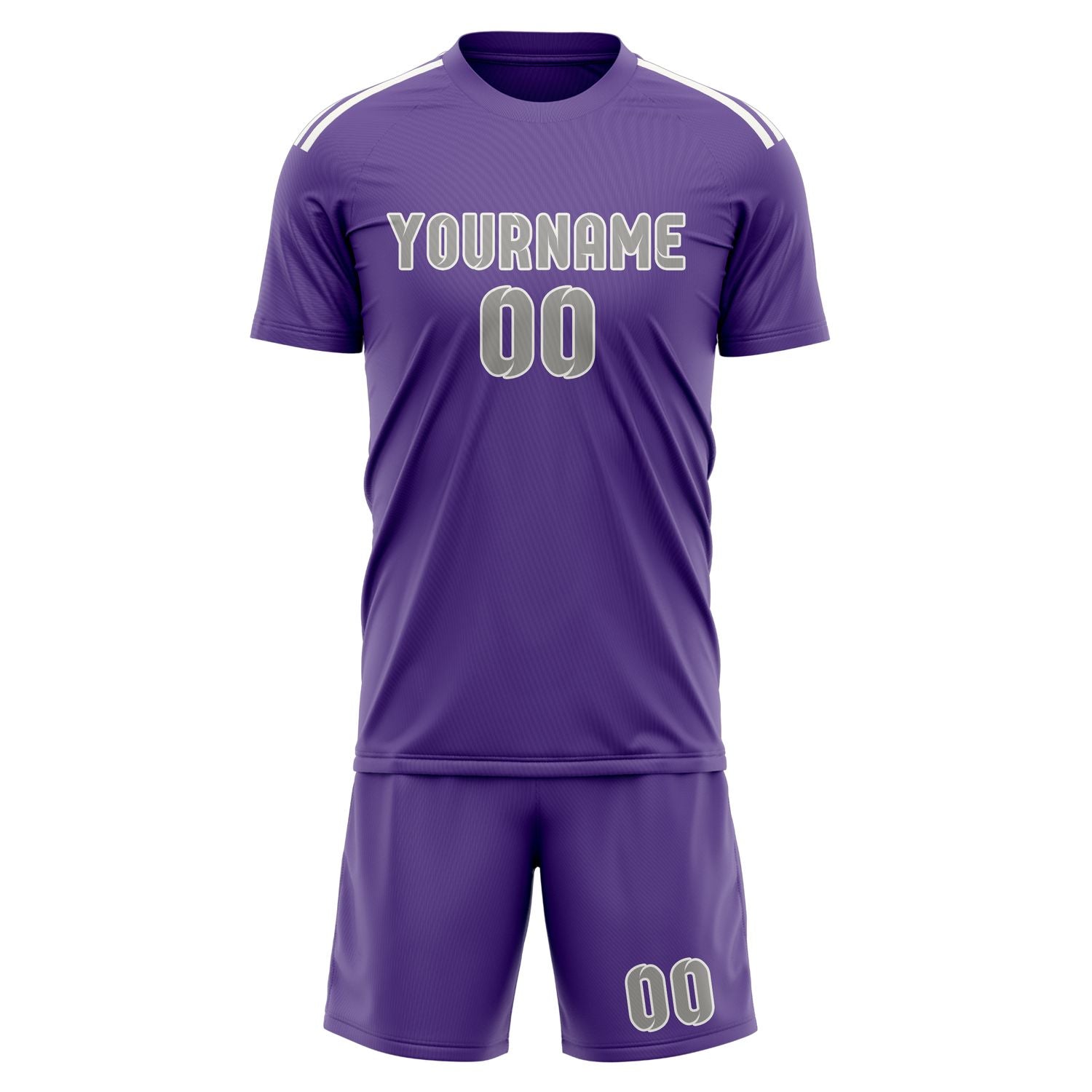 Maßgeschneidertes Professionelles Lavendel Grau Fußballtrikot-Set