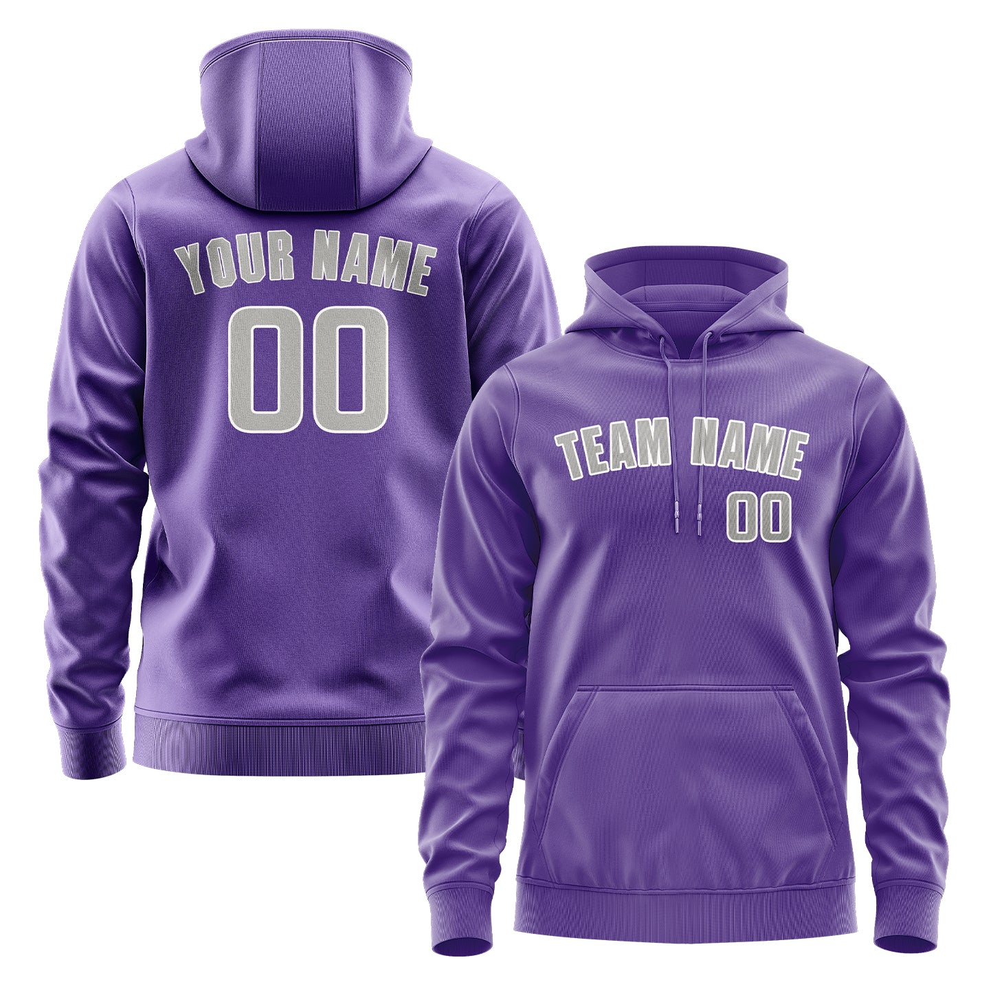 Maßgeschneidertes Lavendel Grau Hoodie