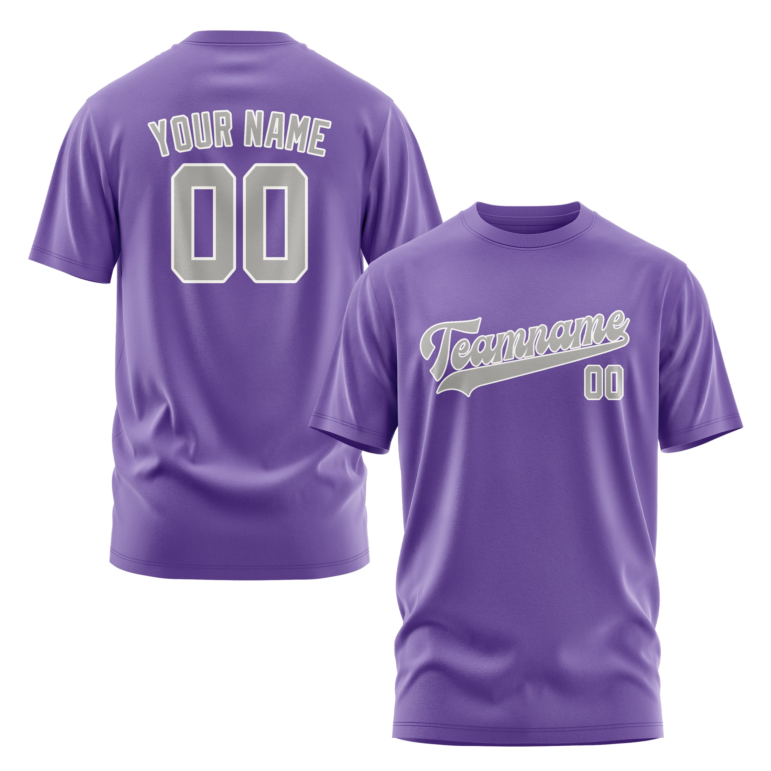 Maßgeschneidertes Lavendel Grau T-Shirt