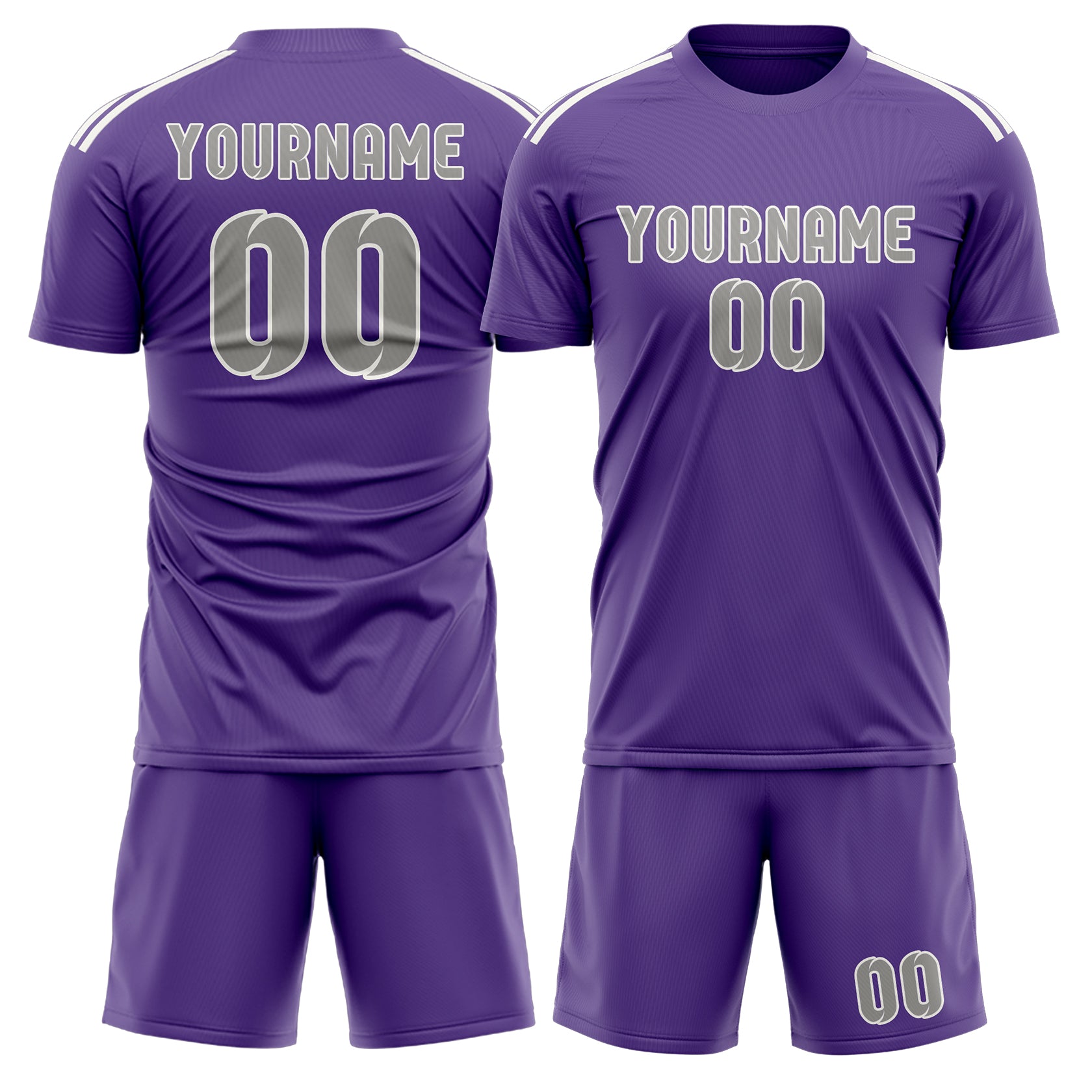 Maßgeschneidertes Professionelles Lavendel Grau Fußballtrikot-Set