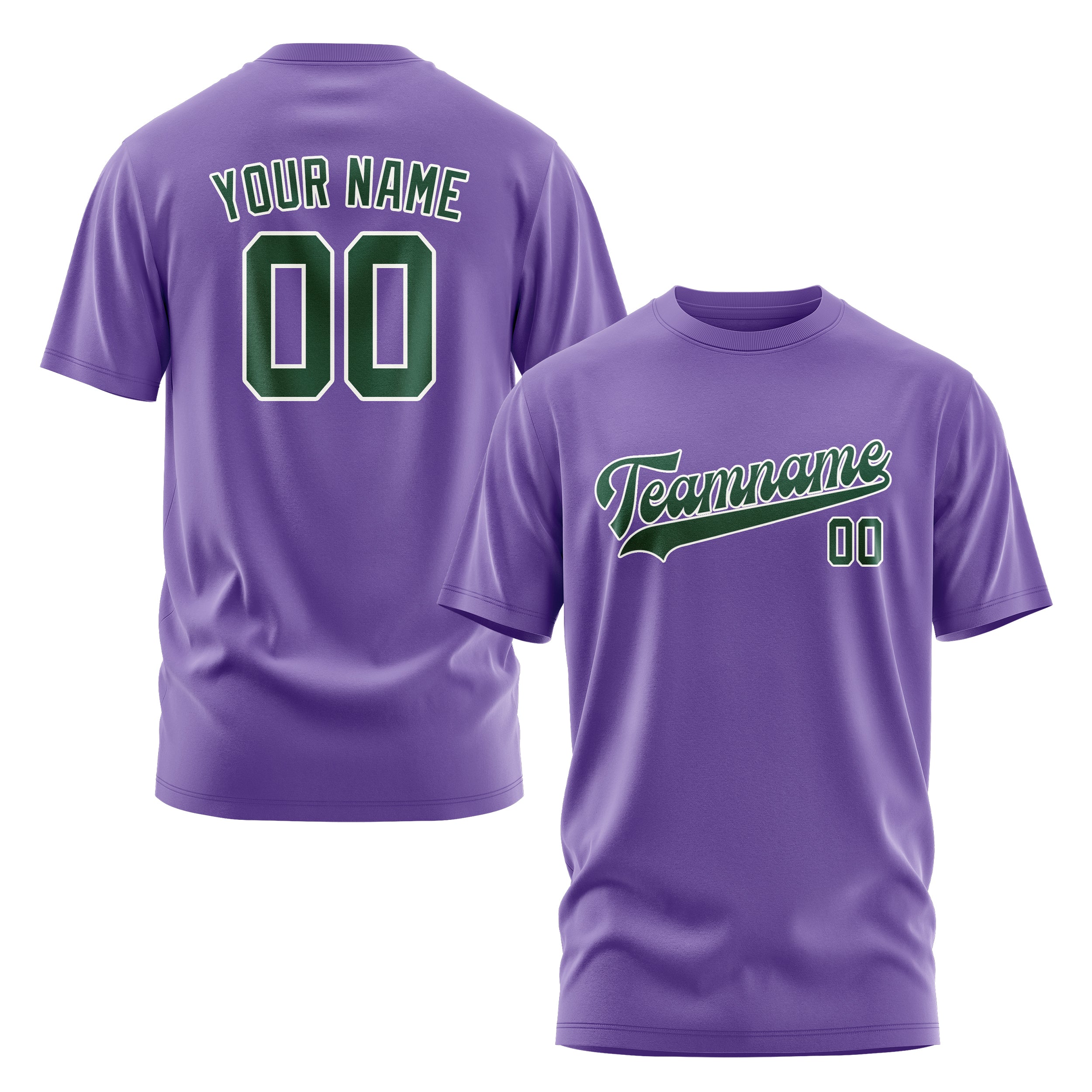 Maßgeschneidertes Lavendel Moosgrün T-Shirt