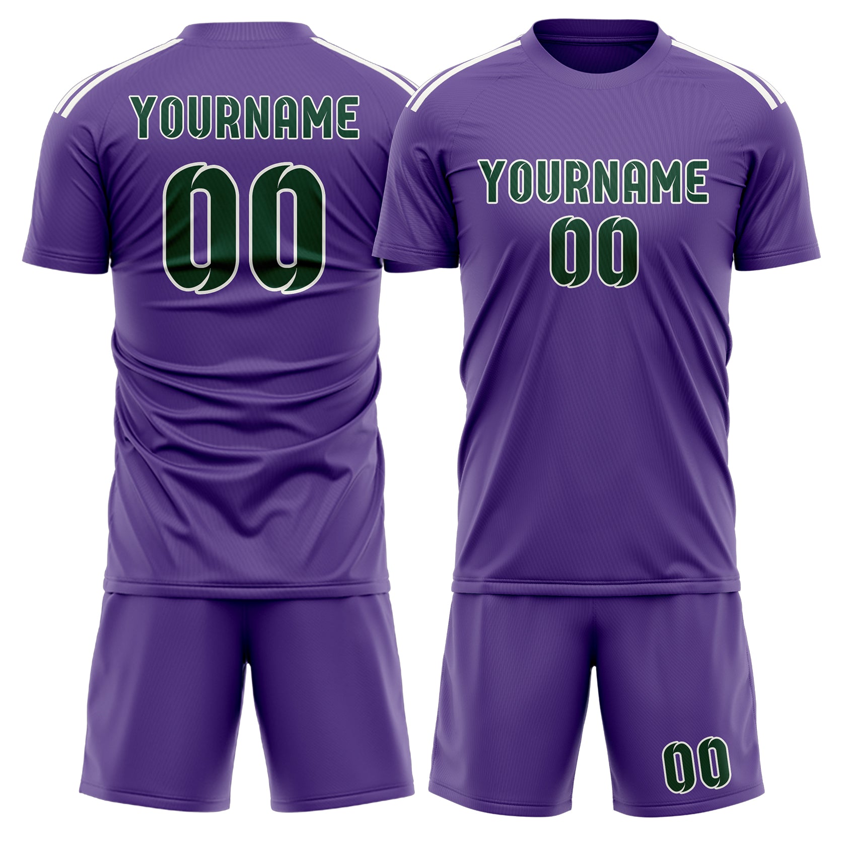Maßgeschneidertes Professionelles Lavendel Moosgrün Fußballtrikot-Set