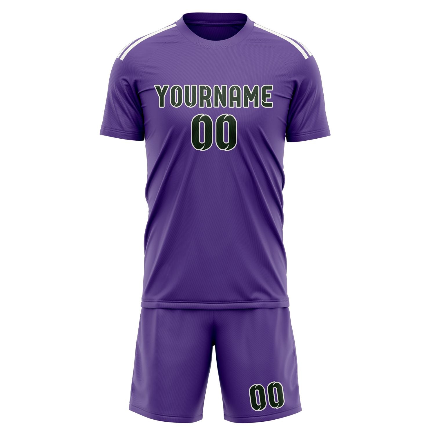 Maßgeschneidertes Professionelles Lavendel Tannengrün Fußballtrikot-Set