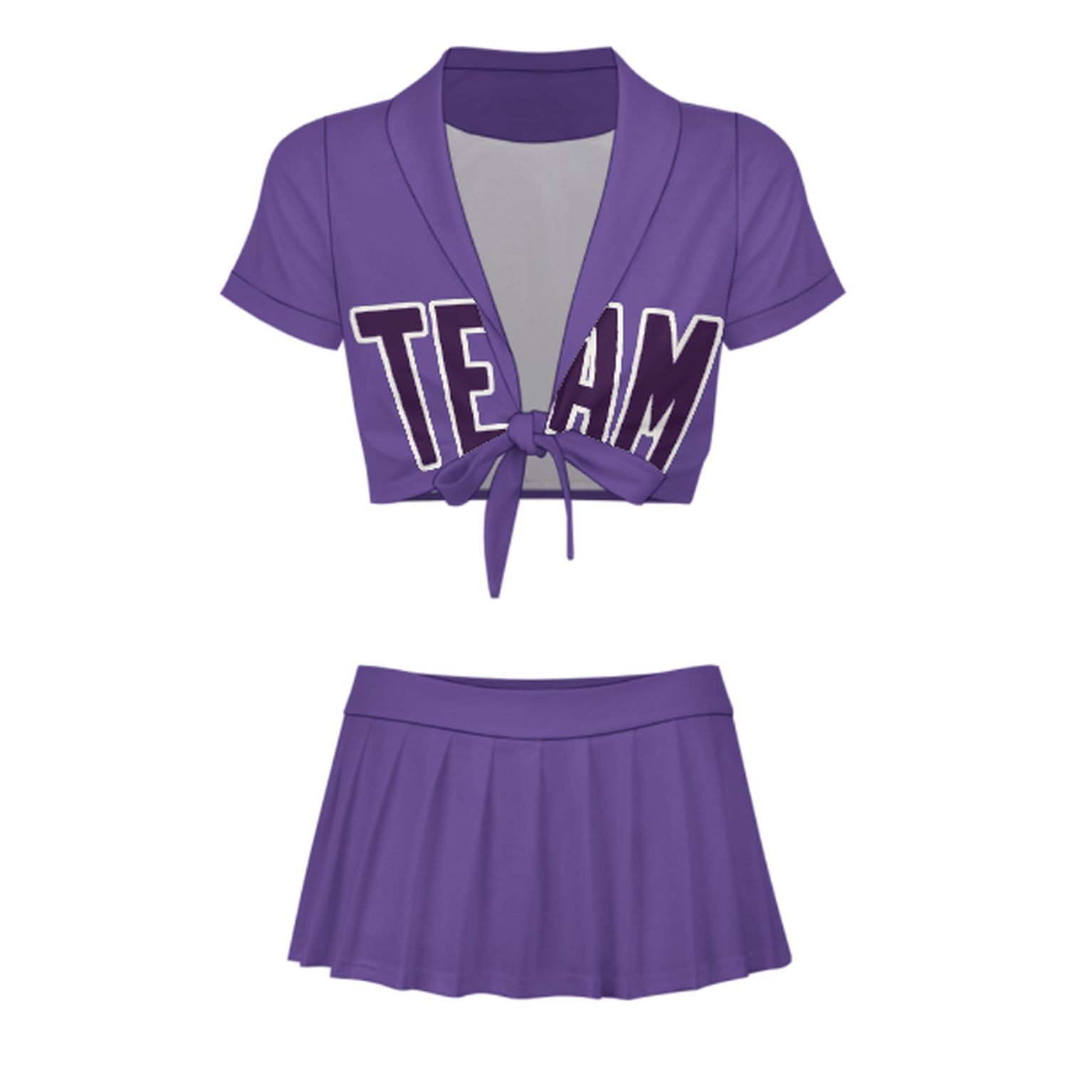 Maßgeschneidertes Lavendel Lila Cheerleader Outfit Set