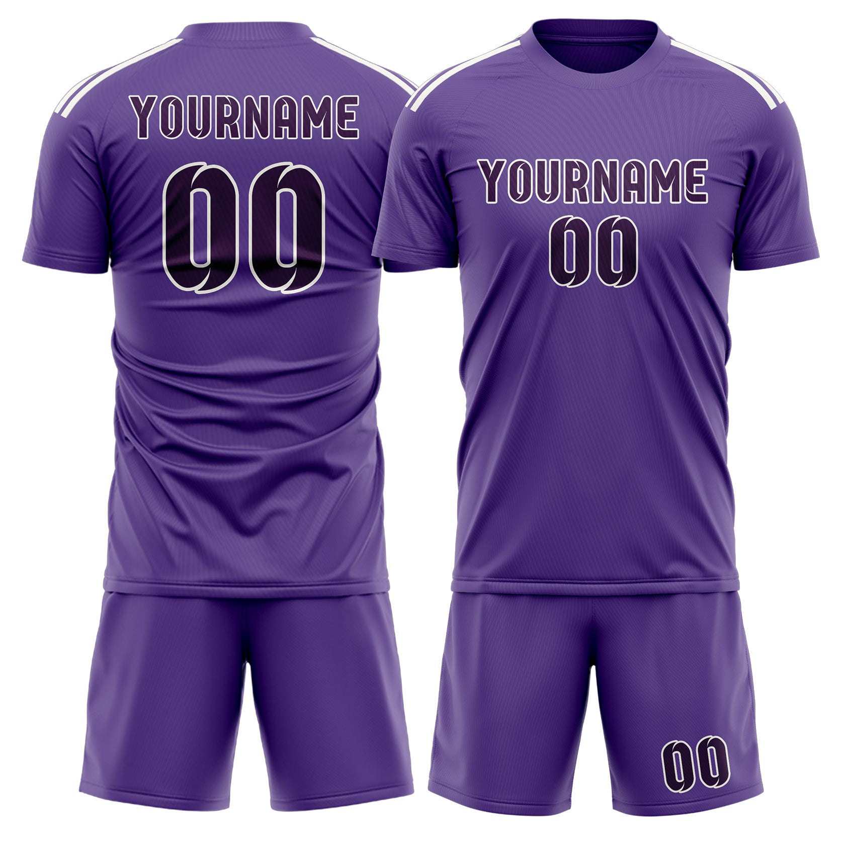 Maßgeschneidertes Professionelles Lavendel Lila Fußballtrikot-Set
