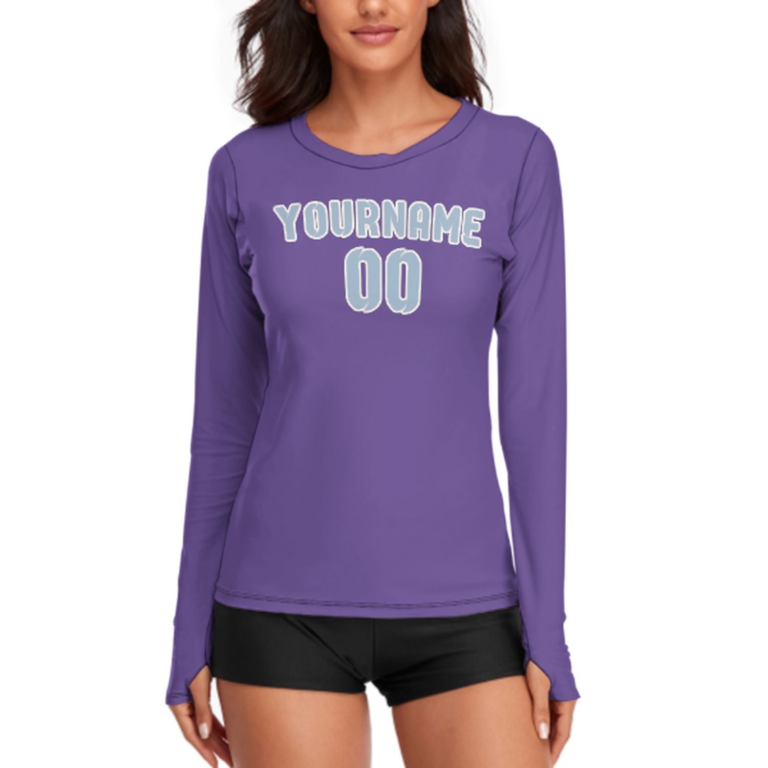 Camicia a maniche lunghe da donna color lavanda chiaro su misura