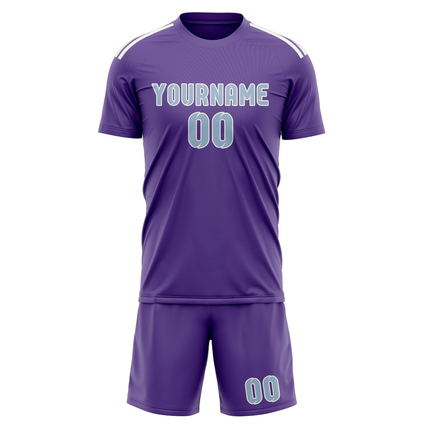 Maßgeschneidertes Professionelles Lavendel Hellblau Fußballtrikot-Set