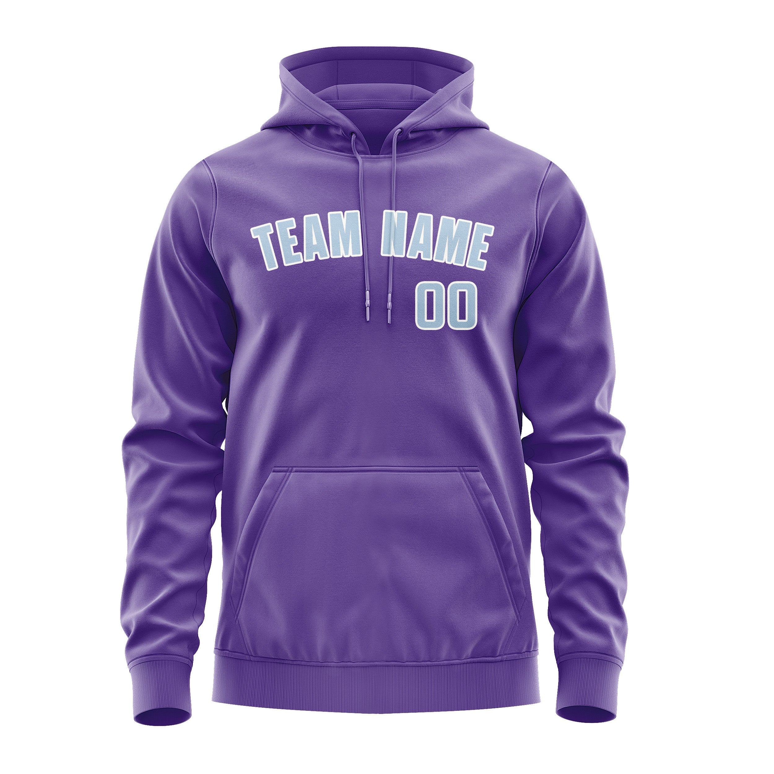 Maßgeschneidertes Lavendel Hellblau Hoodie