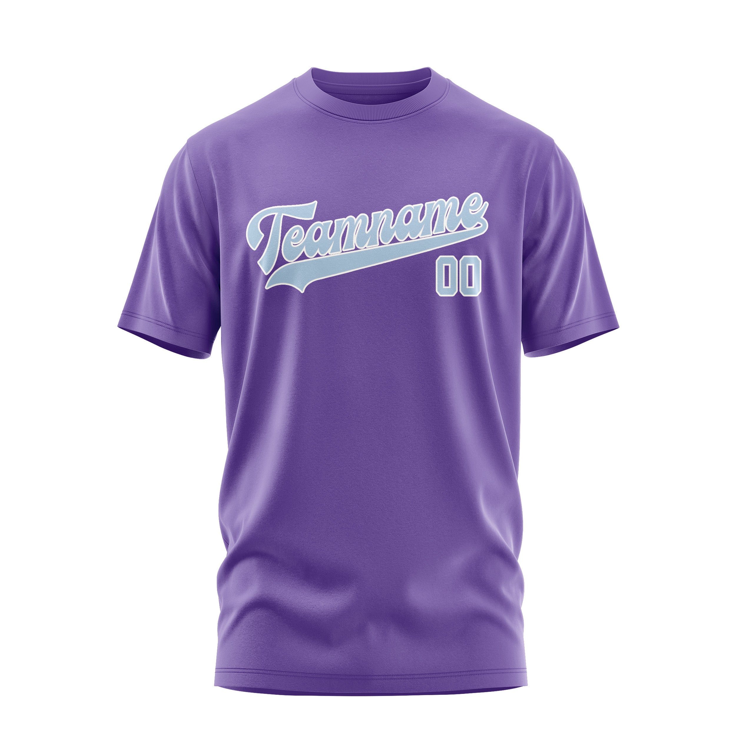 Maßgeschneidertes Lavendel Hellblau T-Shirt