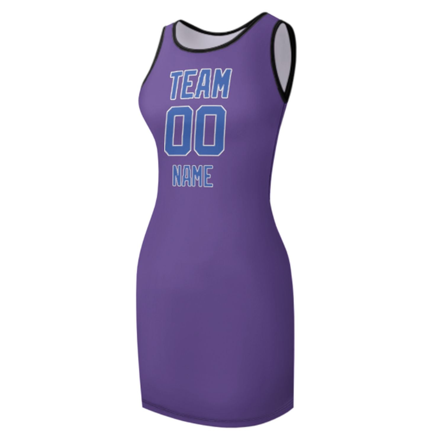 Maßgeschneidertes Lavendel Himmelblau Ärmelloses Trägerkleid