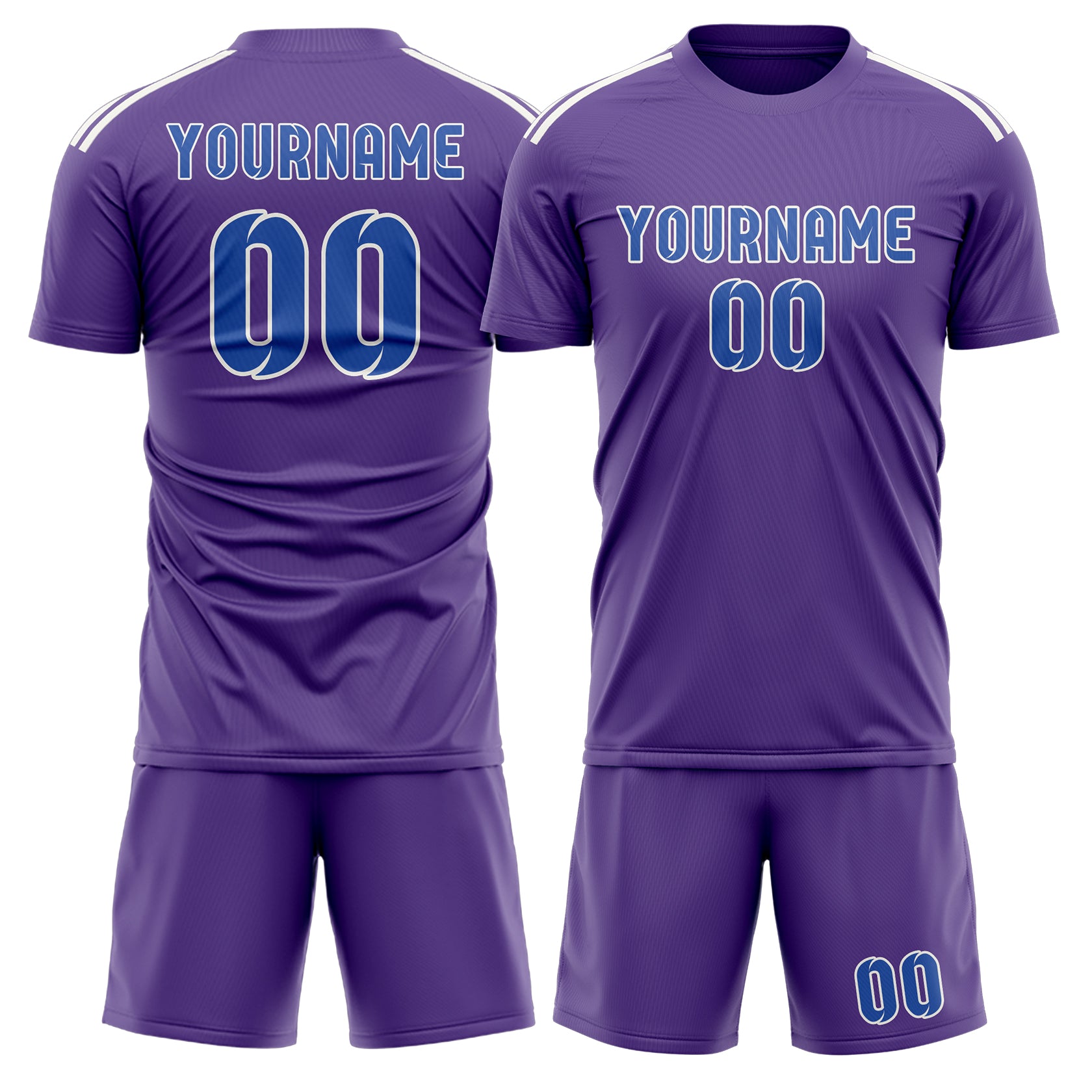 Maßgeschneidertes Professionelles Lavendel Himmelblau Fußballtrikot-Set