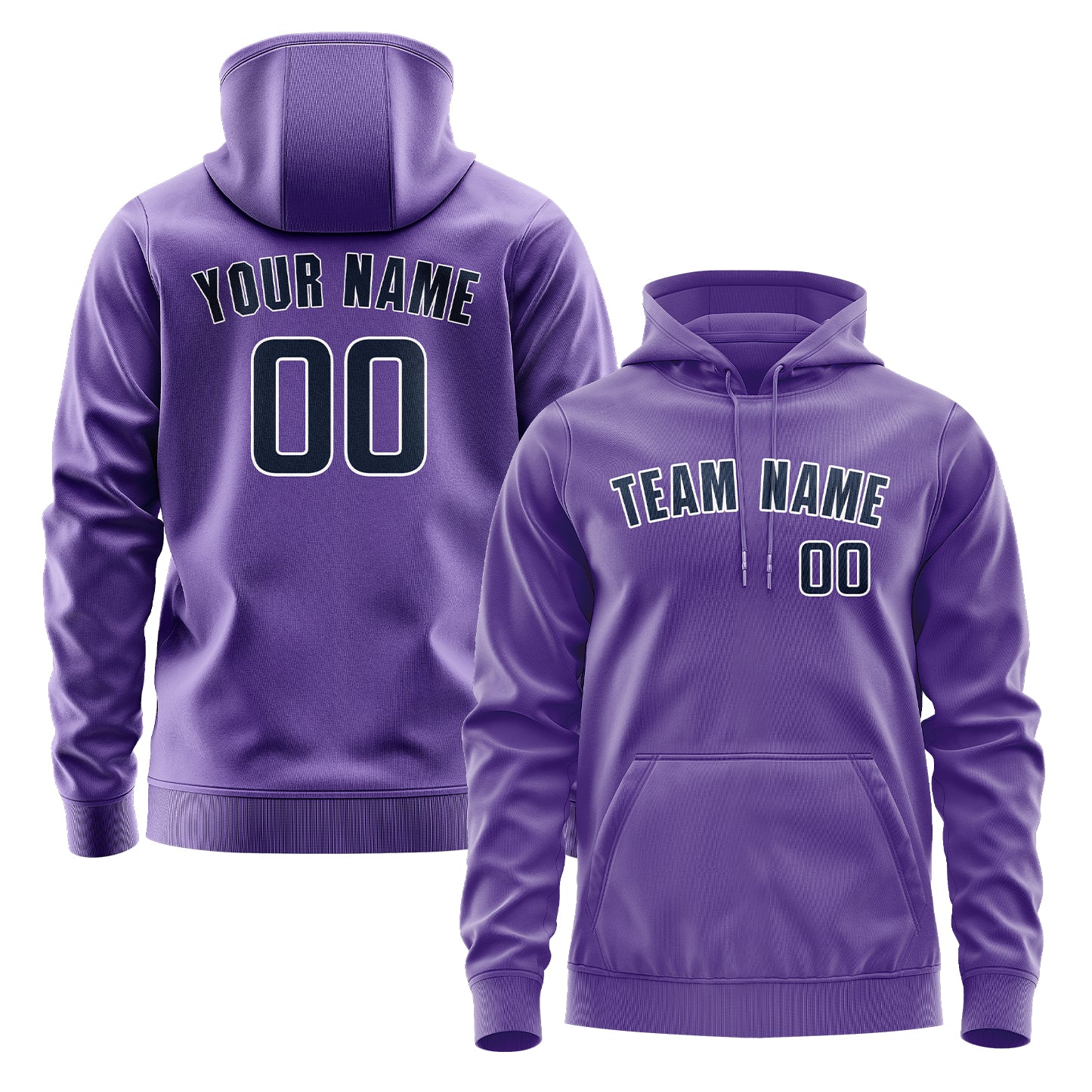 Maßgeschneidertes Lavendel Marineblau Hoodie
