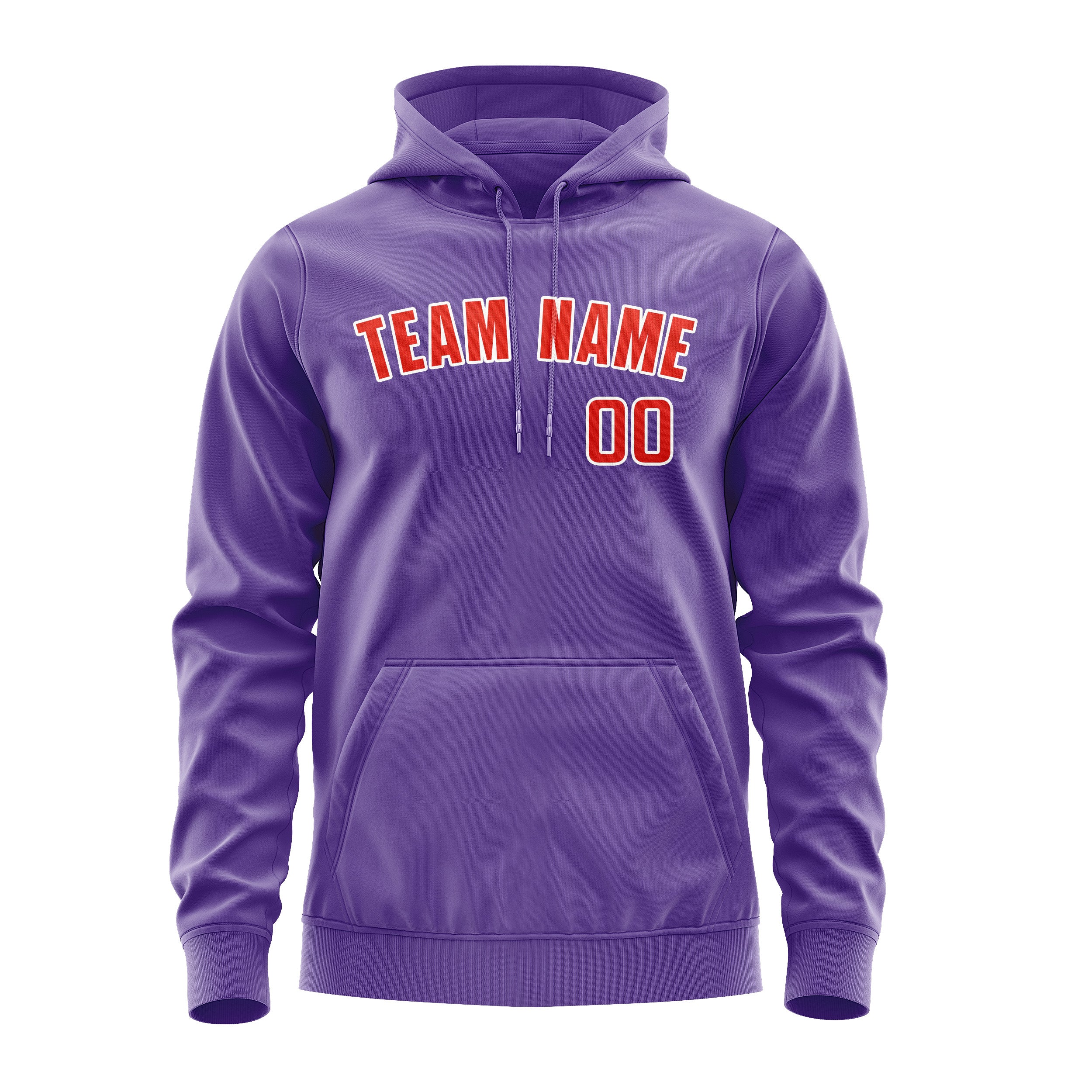Maßgeschneidertes Lavendel Orangerot Hoodie