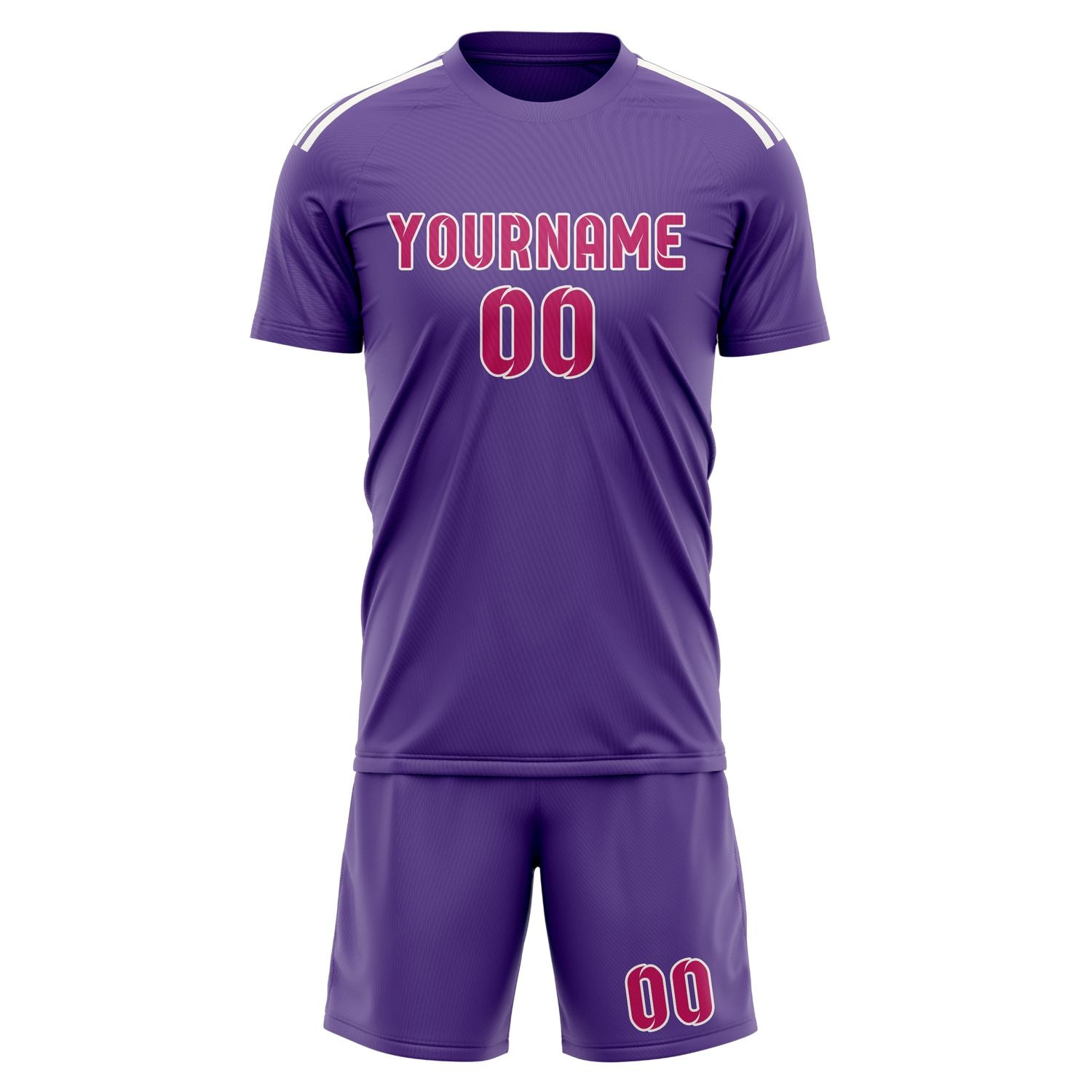 Maßgeschneidertes Professionelles Lavendel Rosarot Fußballtrikot-Set