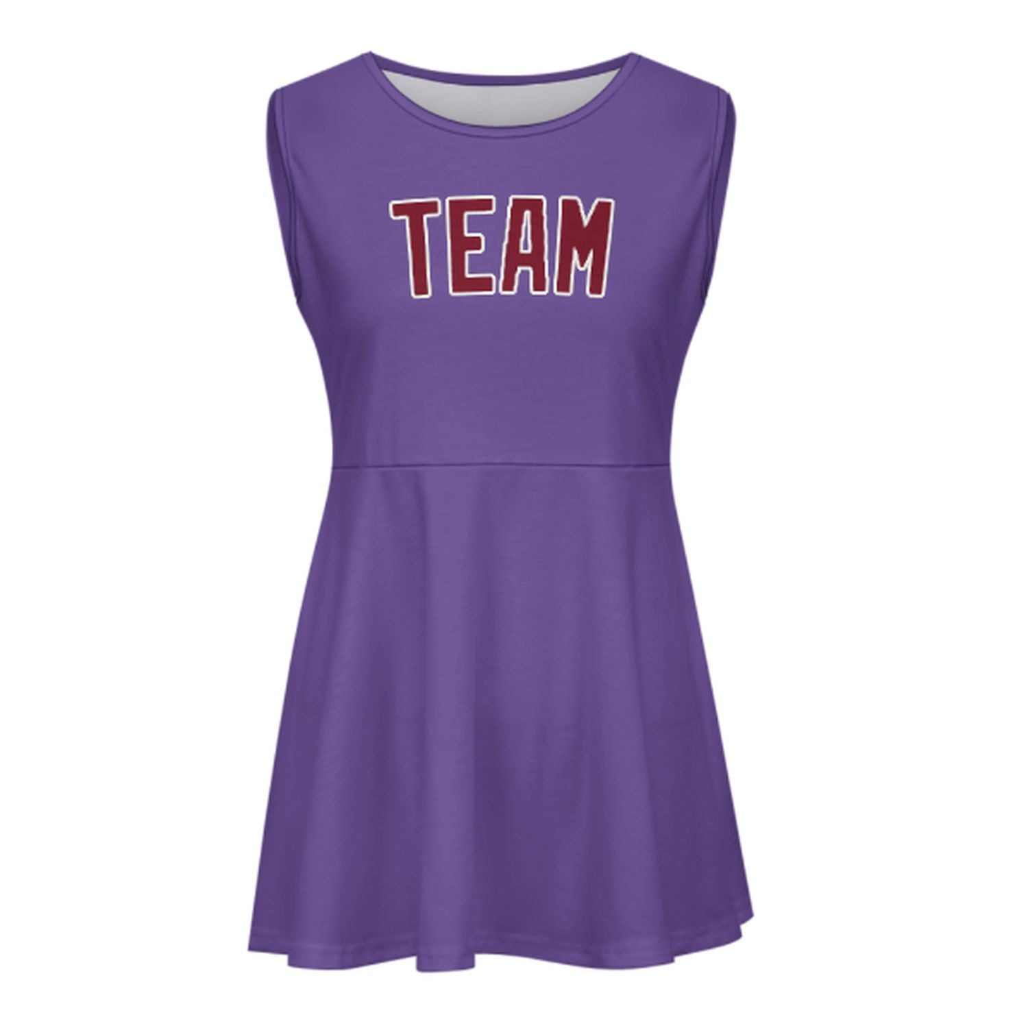 Maßgeschneidertes Lavendel Karmesinrot Cheerleader-Kleid