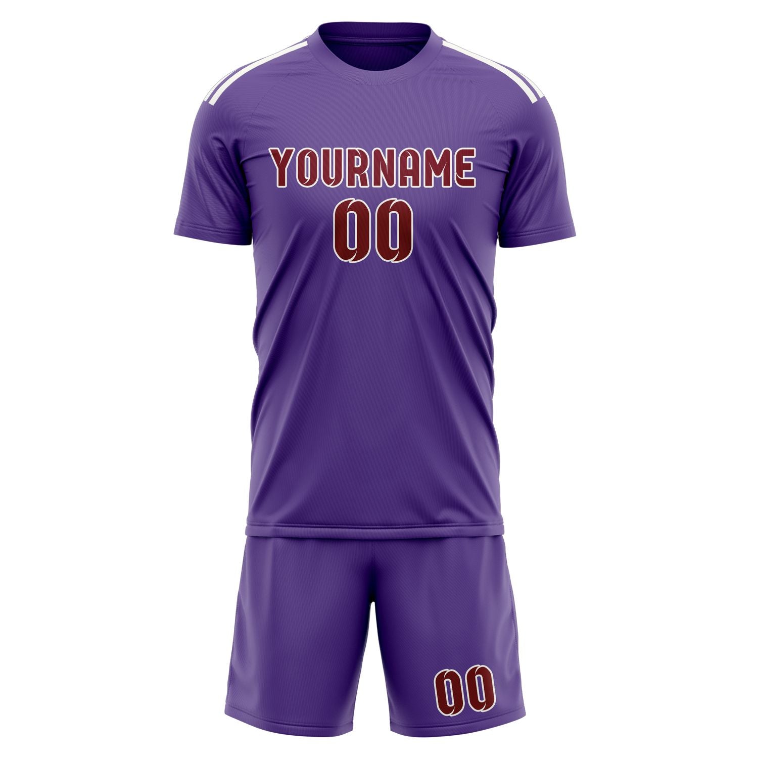 Maßgeschneidertes Professionelles Lavendel Karmesinrot Fußballtrikot-Set