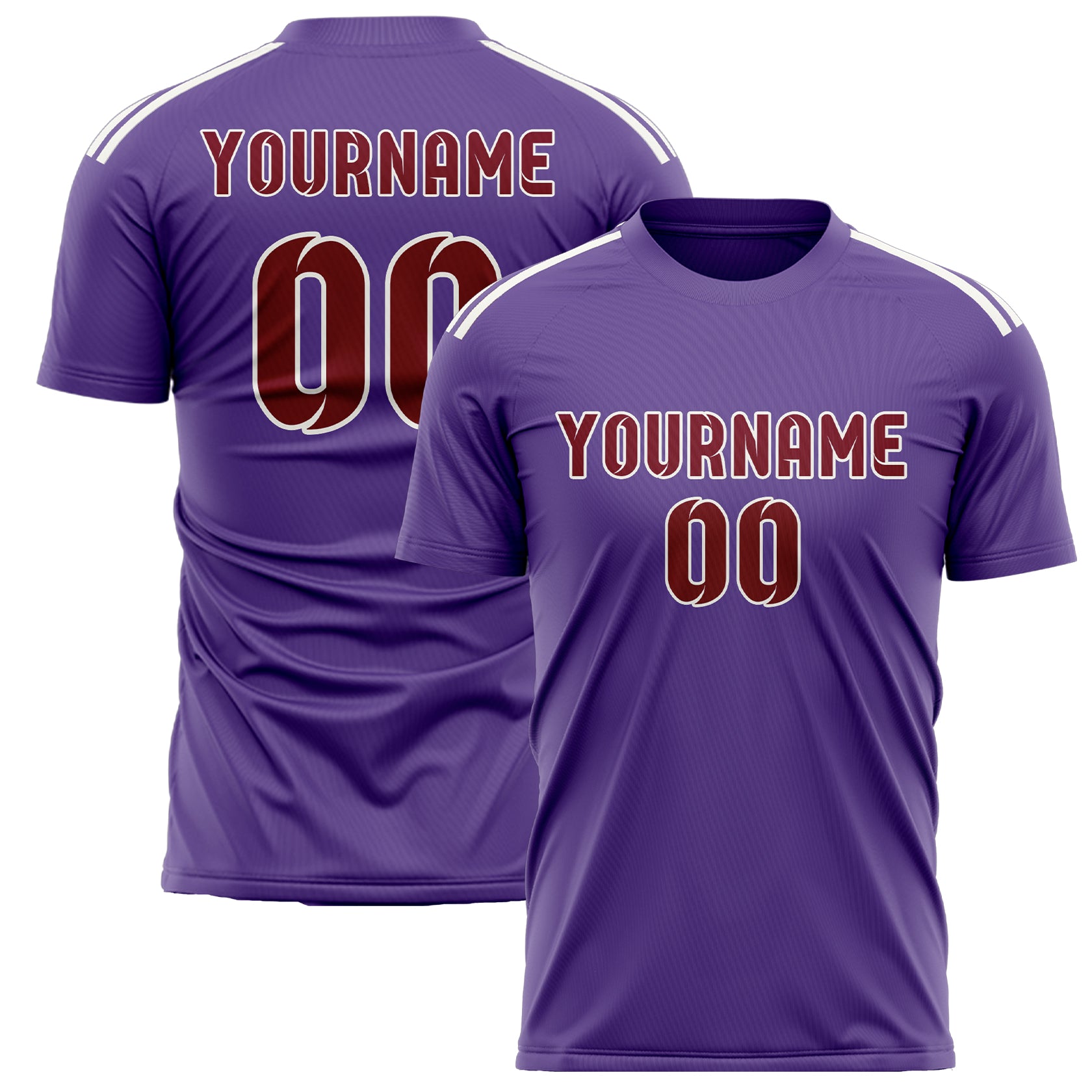 Benutzerdefiniertes Professionelles Lavendel Karmesinrot Fußballtrikot