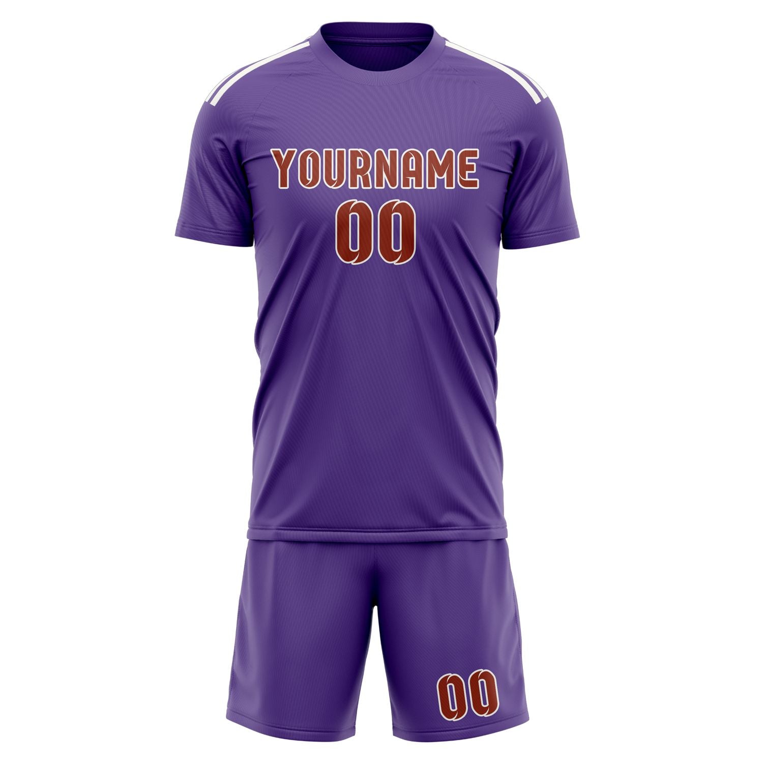 Maßgeschneidertes Professionelles Lavendel Korallenrot Fußballtrikot-Set