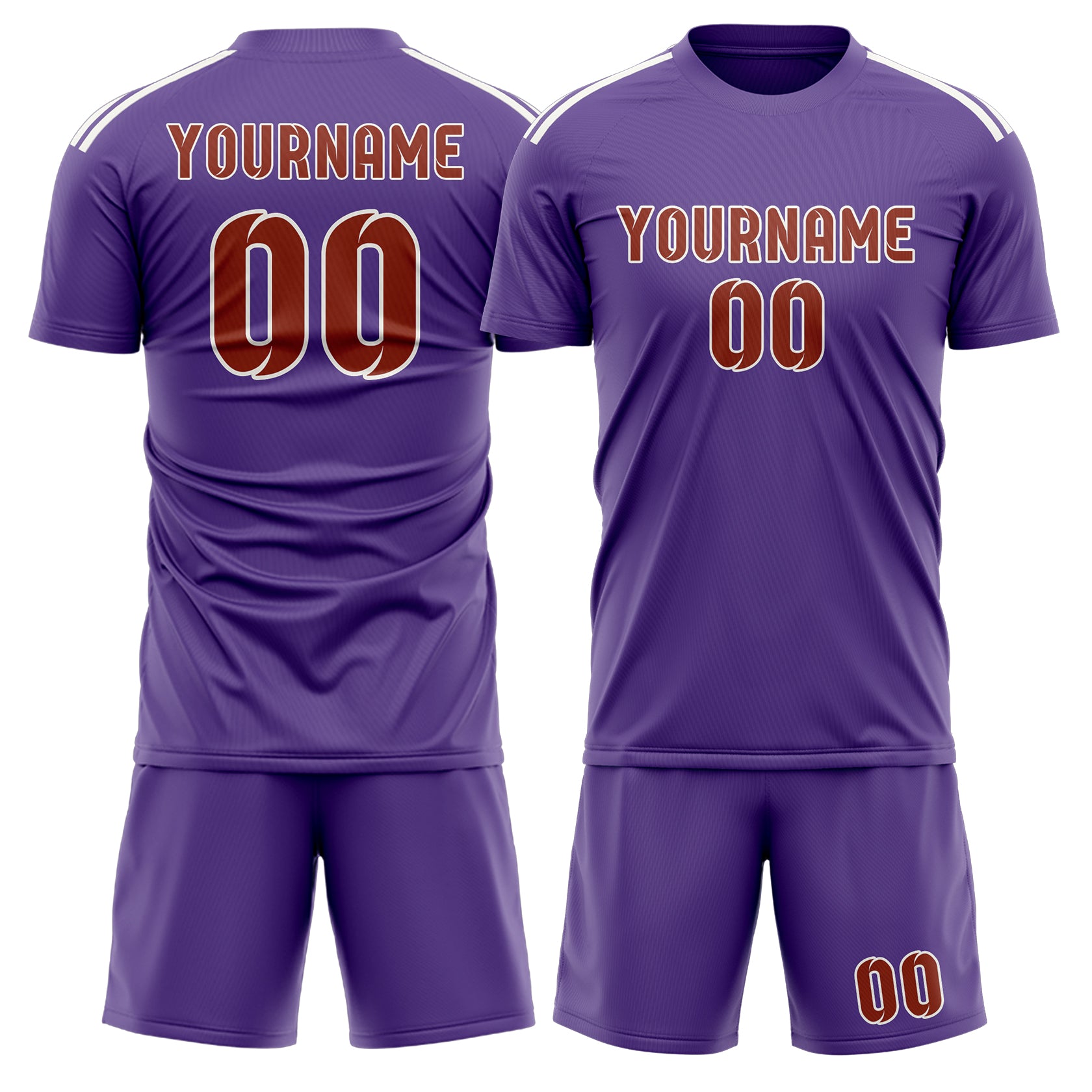 Maßgeschneidertes Professionelles Lavendel Korallenrot Fußballtrikot-Set