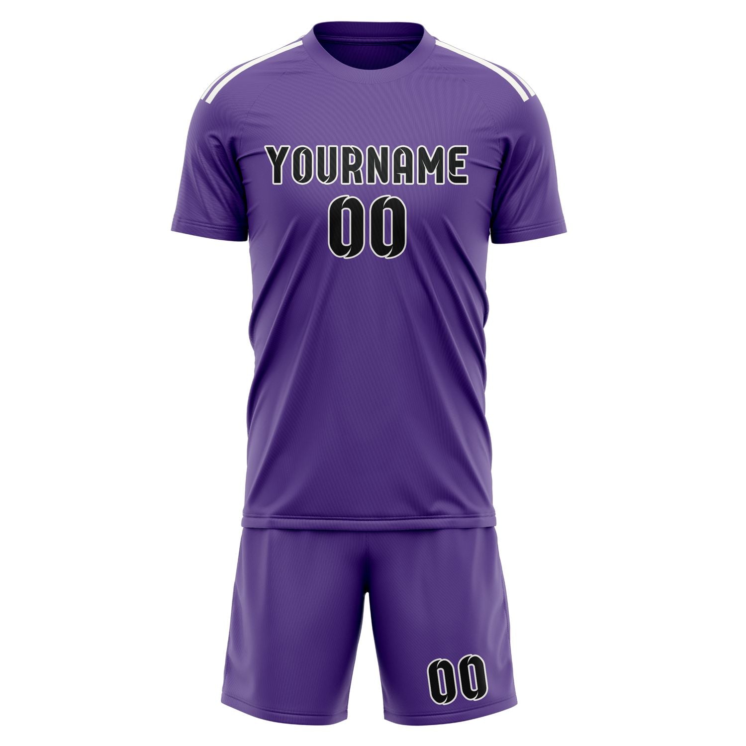 Maßgeschneidertes Professionelles Lavendel Schwarz Fußballtrikot-Set