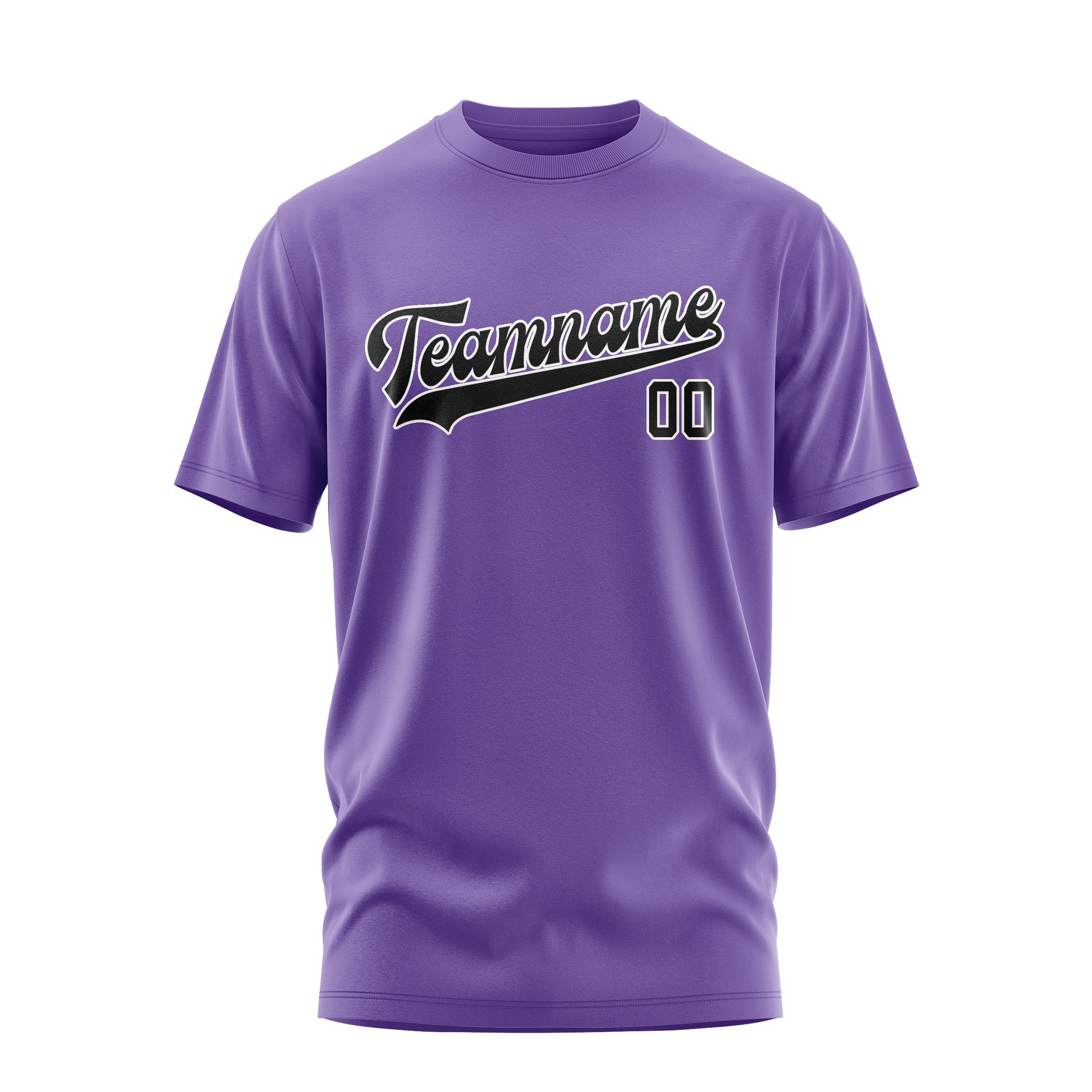 Maßgeschneidertes Lavendel Schwarz T-Shirt