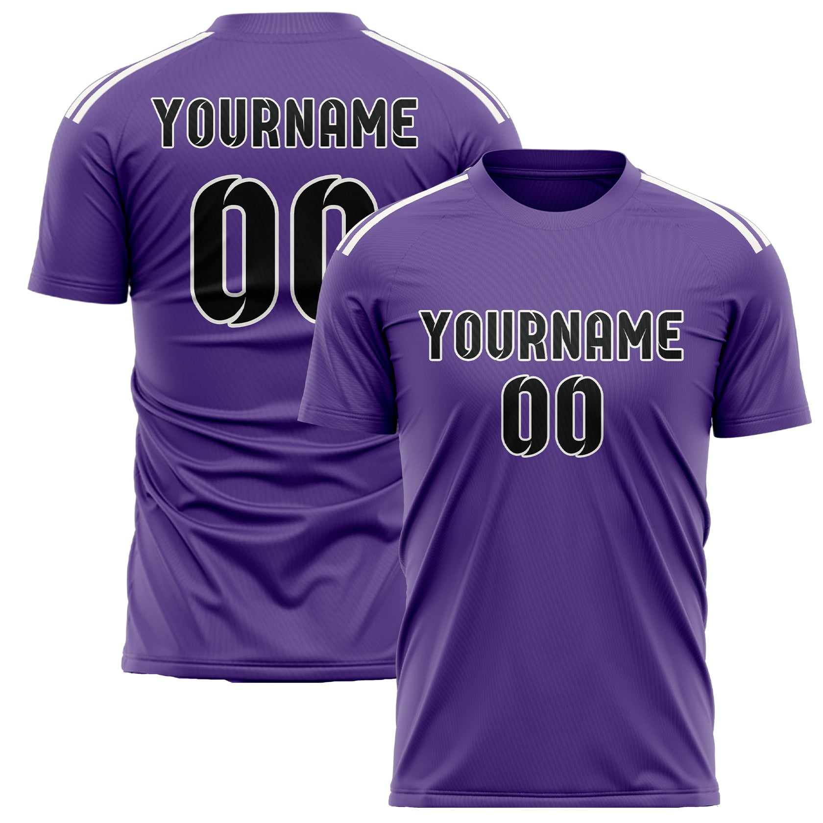 Benutzerdefiniertes Professionelles Lavendel Schwarz Fußballtrikot