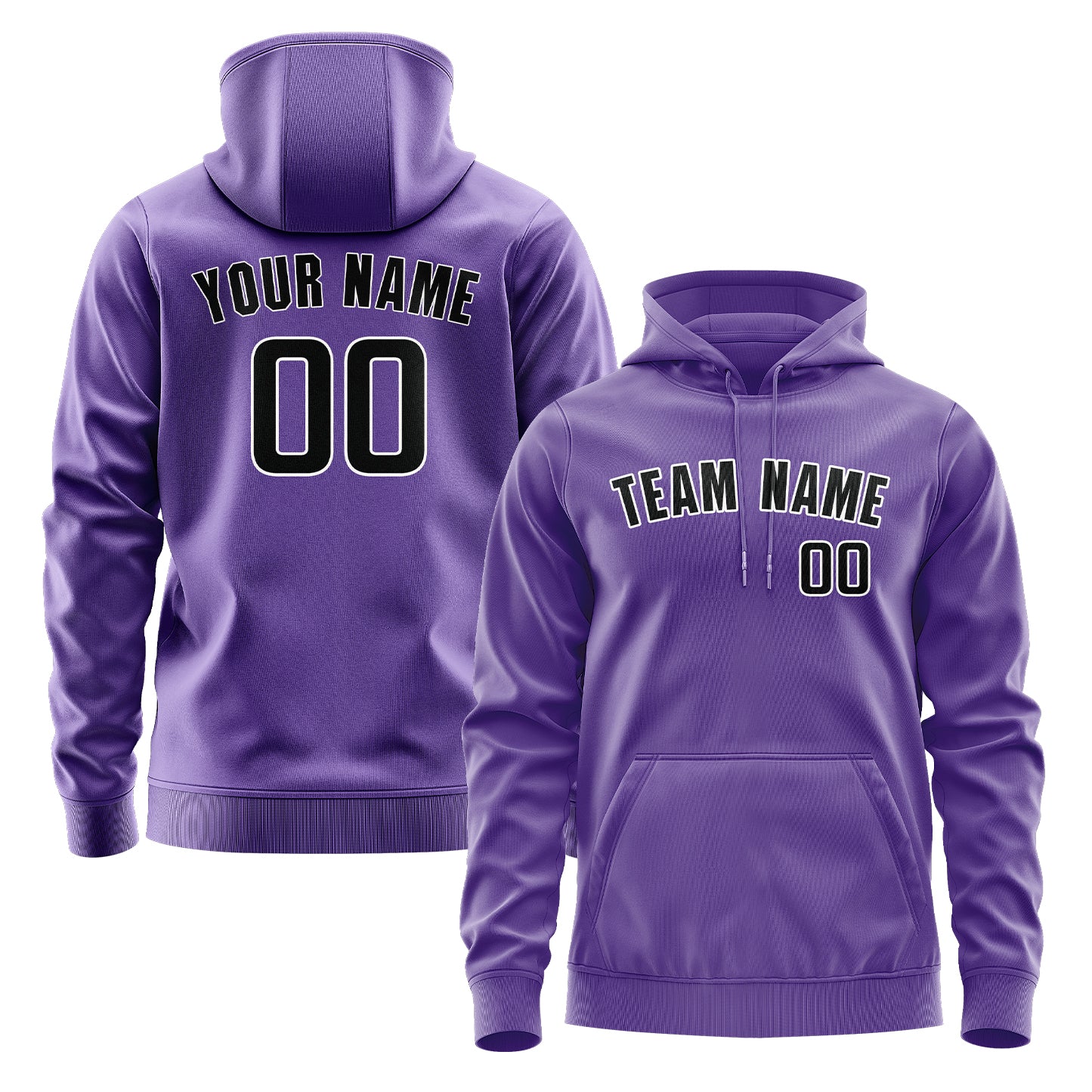 Maßgeschneidertes Lavendel Schwarz Hoodie