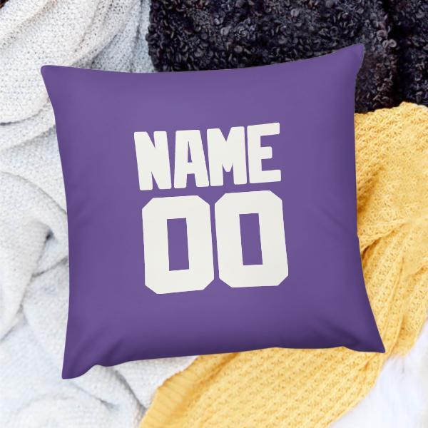 Federa personalizzata color lavanda bianca