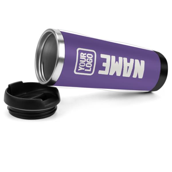 Maßgeschneidertes Lavendel Weiß Edelstahlbecher