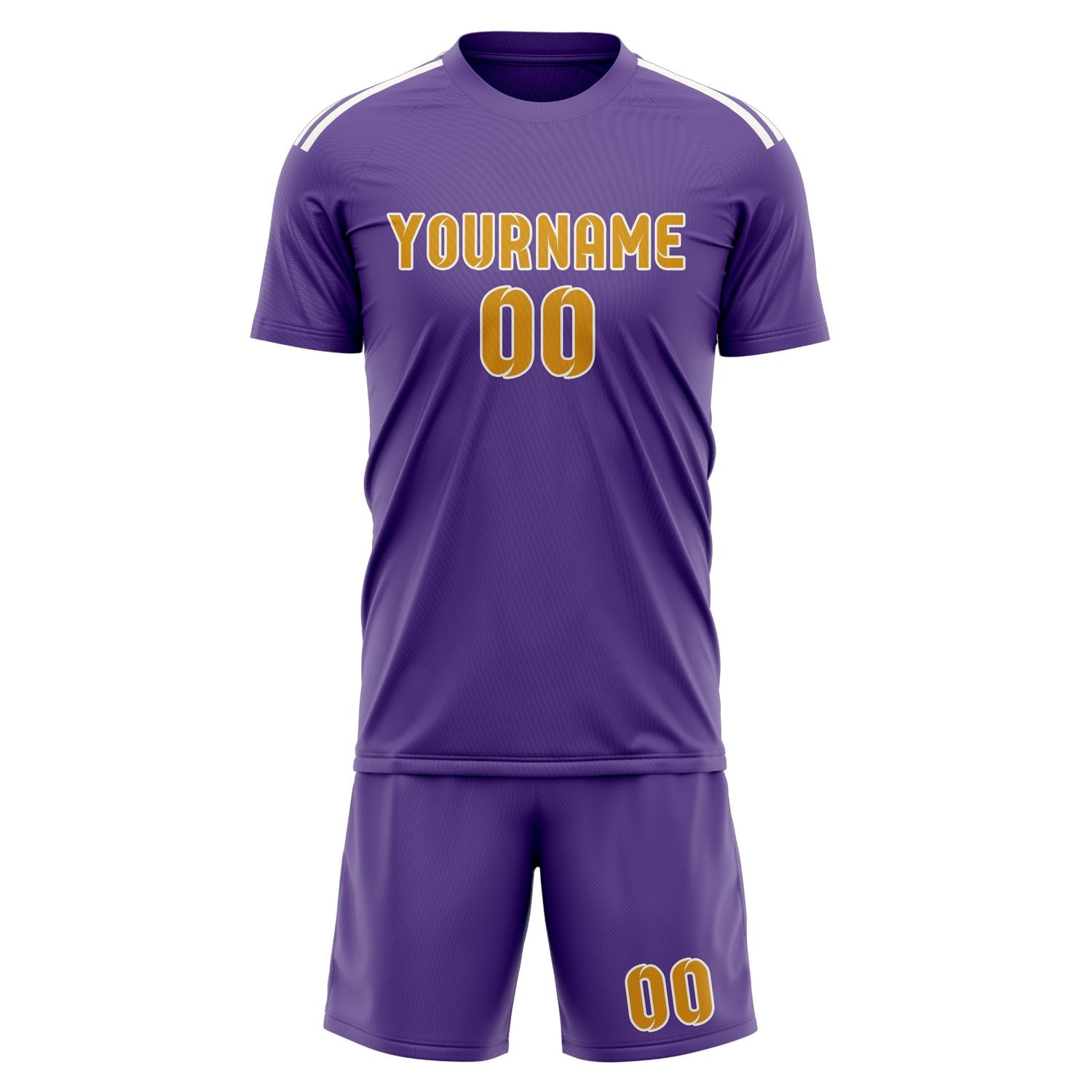 Maßgeschneidertes Professionelles Lavendel Gelb Fußballtrikot-Set