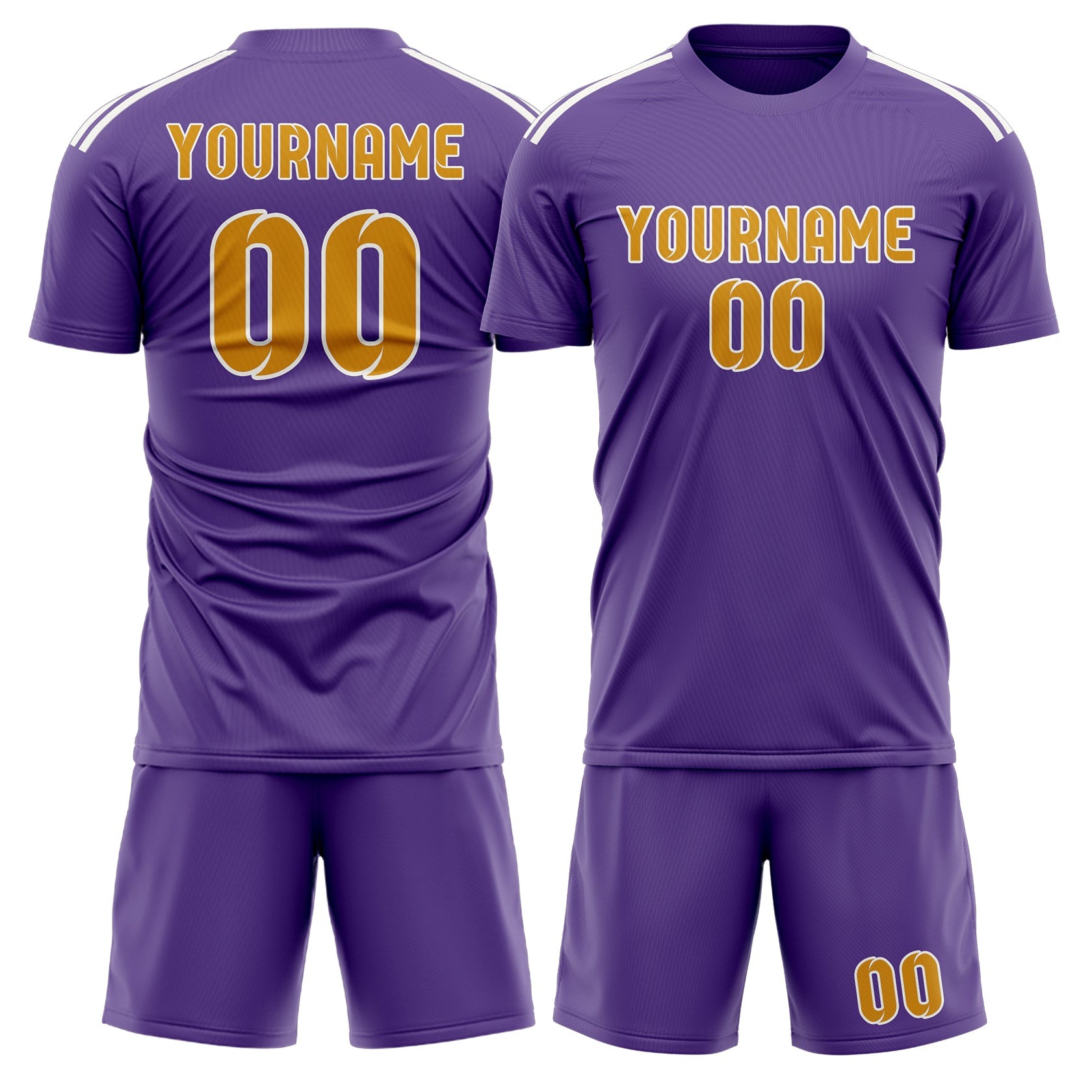 Maßgeschneidertes Professionelles Lavendel Gelb Fußballtrikot-Set