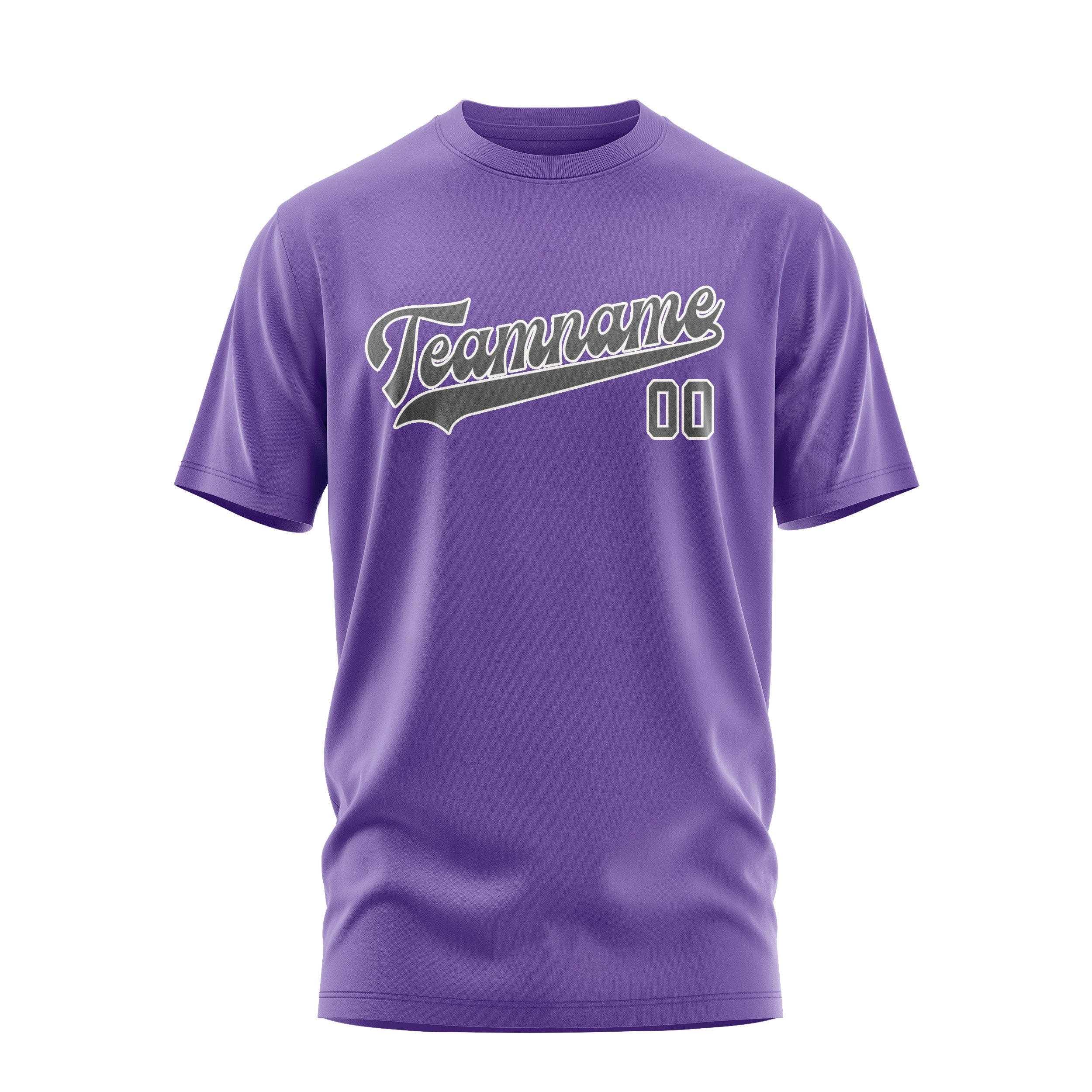 Maßgeschneidertes Lavendel Dunkelgrau T-Shirt