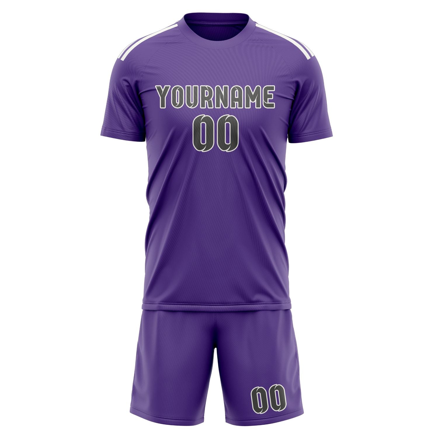 Maßgeschneidertes Professionelles Lavendel Dunkelgrau Fußballtrikot-Set
