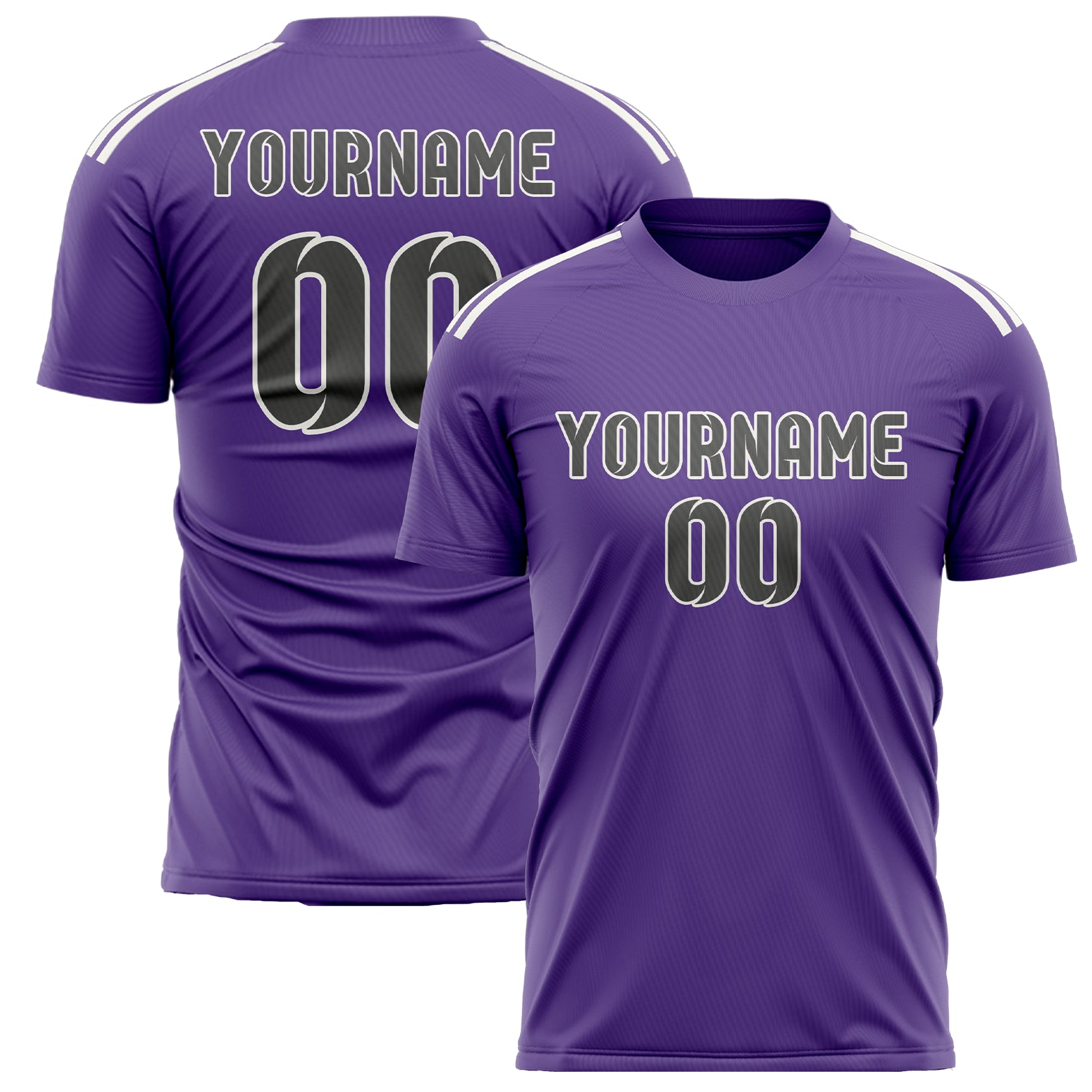 Benutzerdefiniertes Professionelles Lavendel Dunkelgrau Fußballtrikot