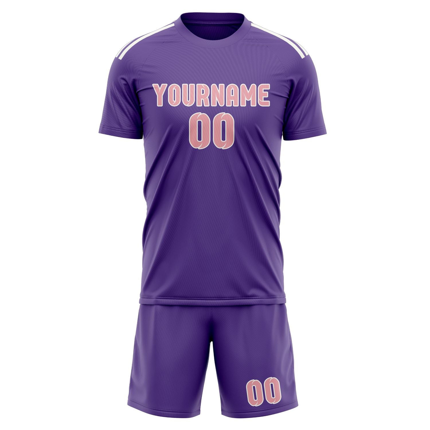 Maßgeschneidertes Professionelles Lavendel Rosa Fußballtrikot-Set