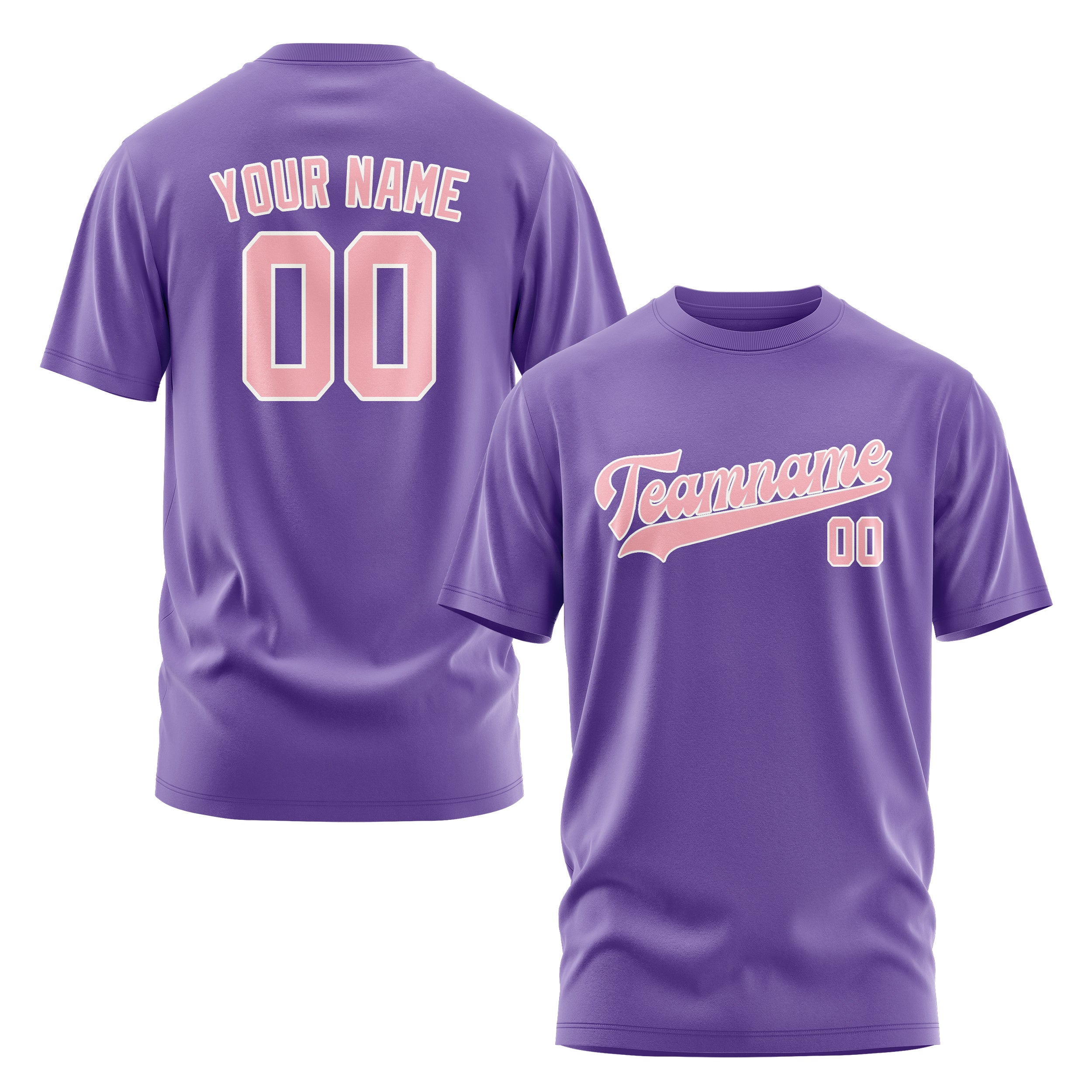 Maßgeschneidertes Lavendel Rosa T-Shirt