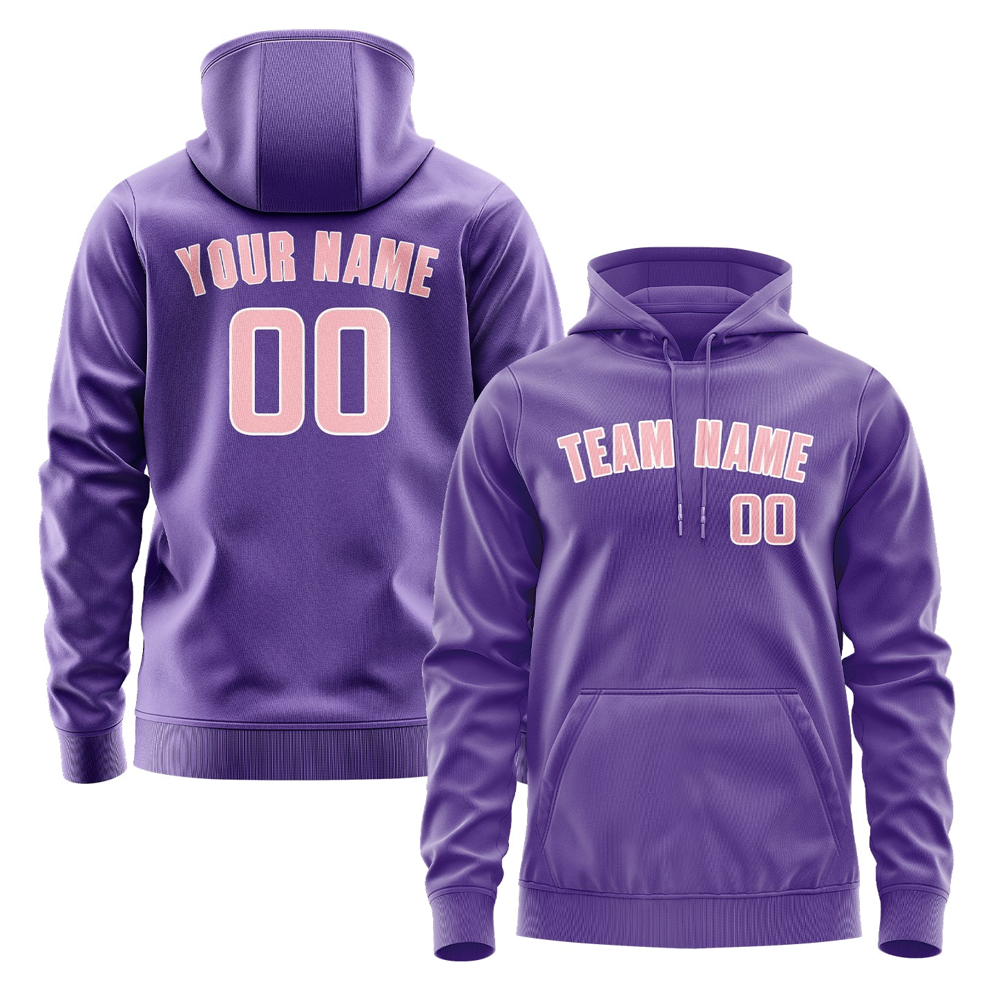 Maßgeschneidertes Lavendel Rosa Hoodie