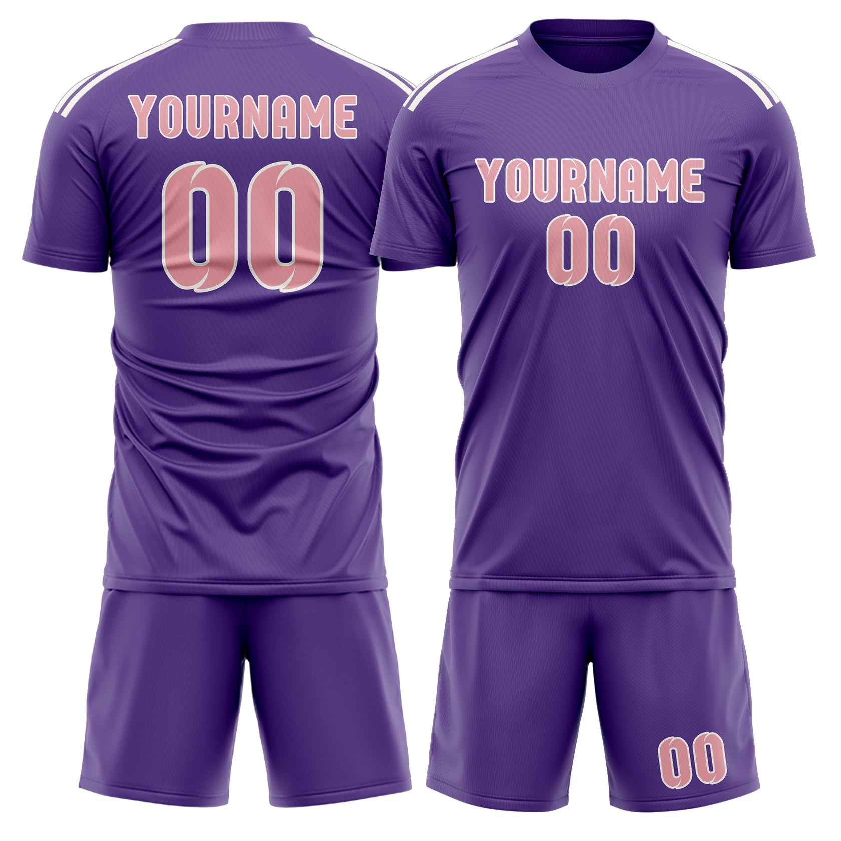 Maßgeschneidertes Professionelles Lavendel Rosa Fußballtrikot-Set