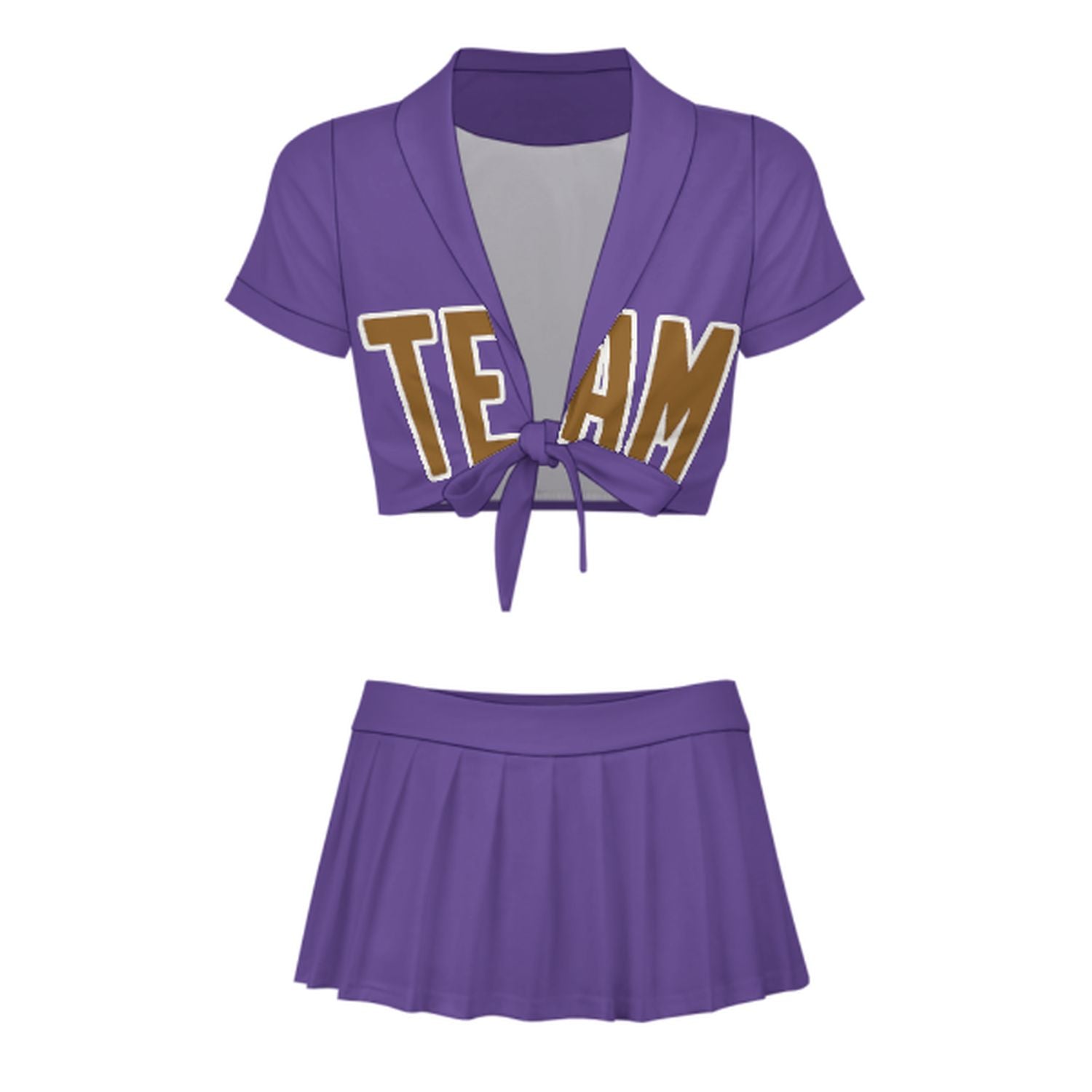 Maßgeschneidertes Lavendel Khaki Cheerleader Outfit Set