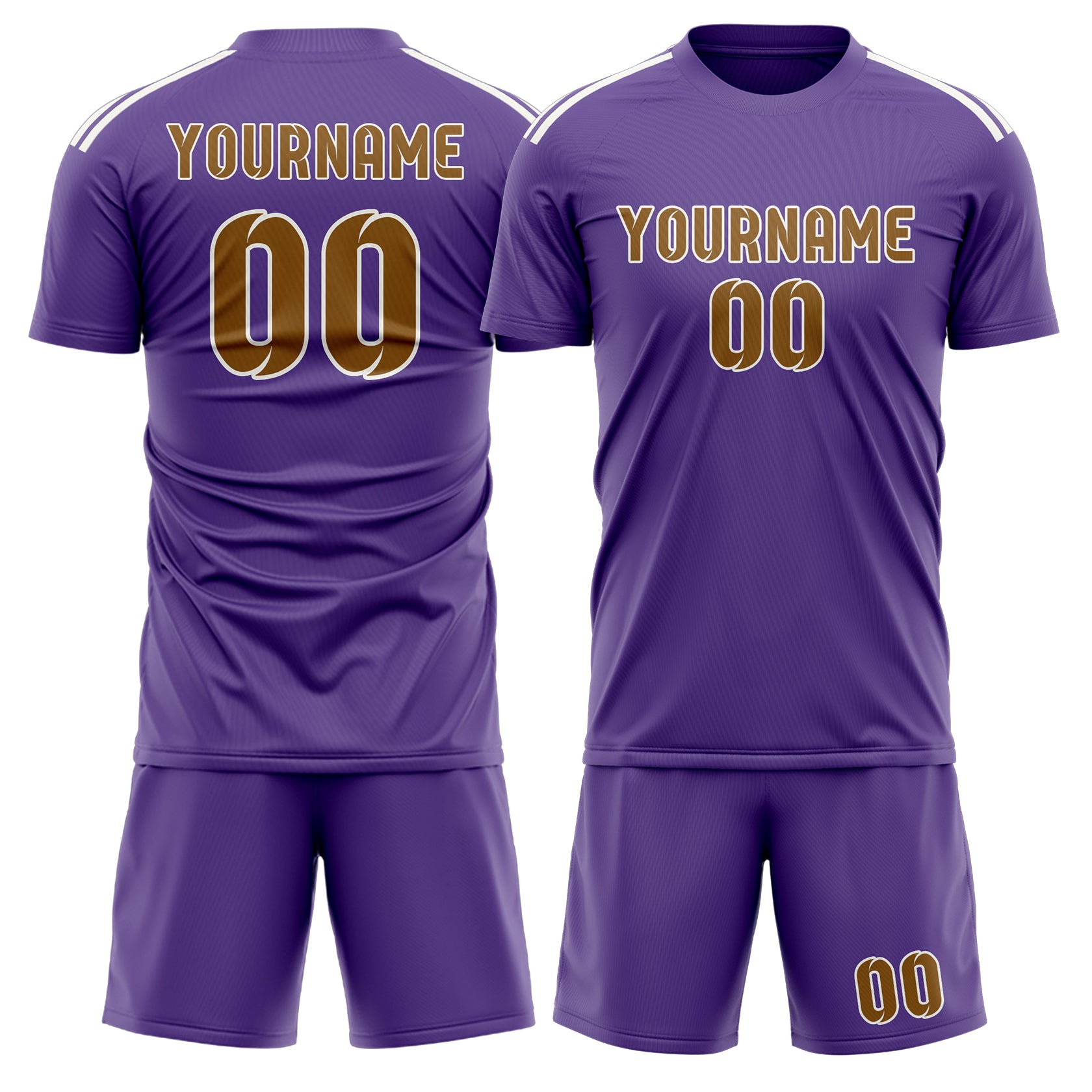 Maßgeschneidertes Professionelles Lavendel Khaki Fußballtrikot-Set