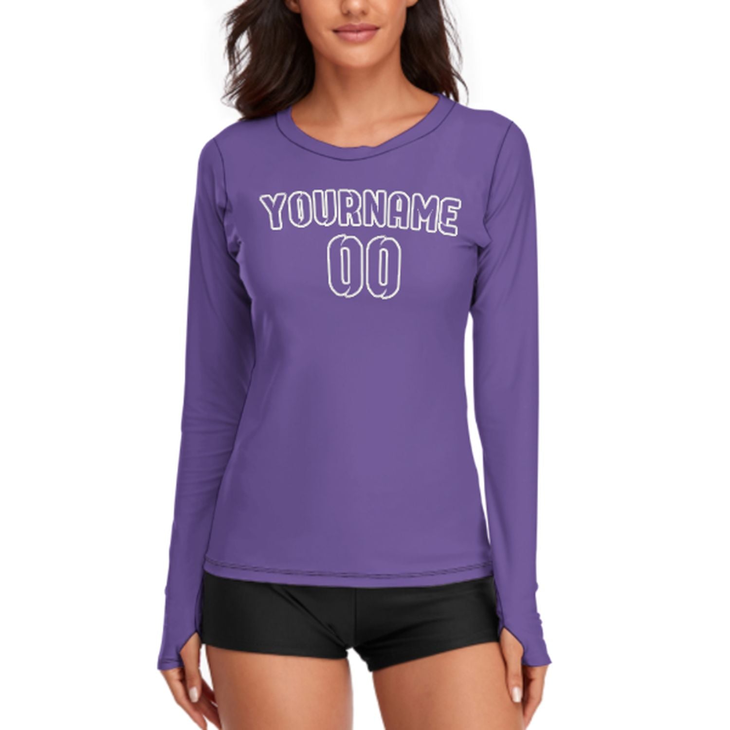 Camicia a maniche lunghe da donna in tessuto Lavender Lavender su misura