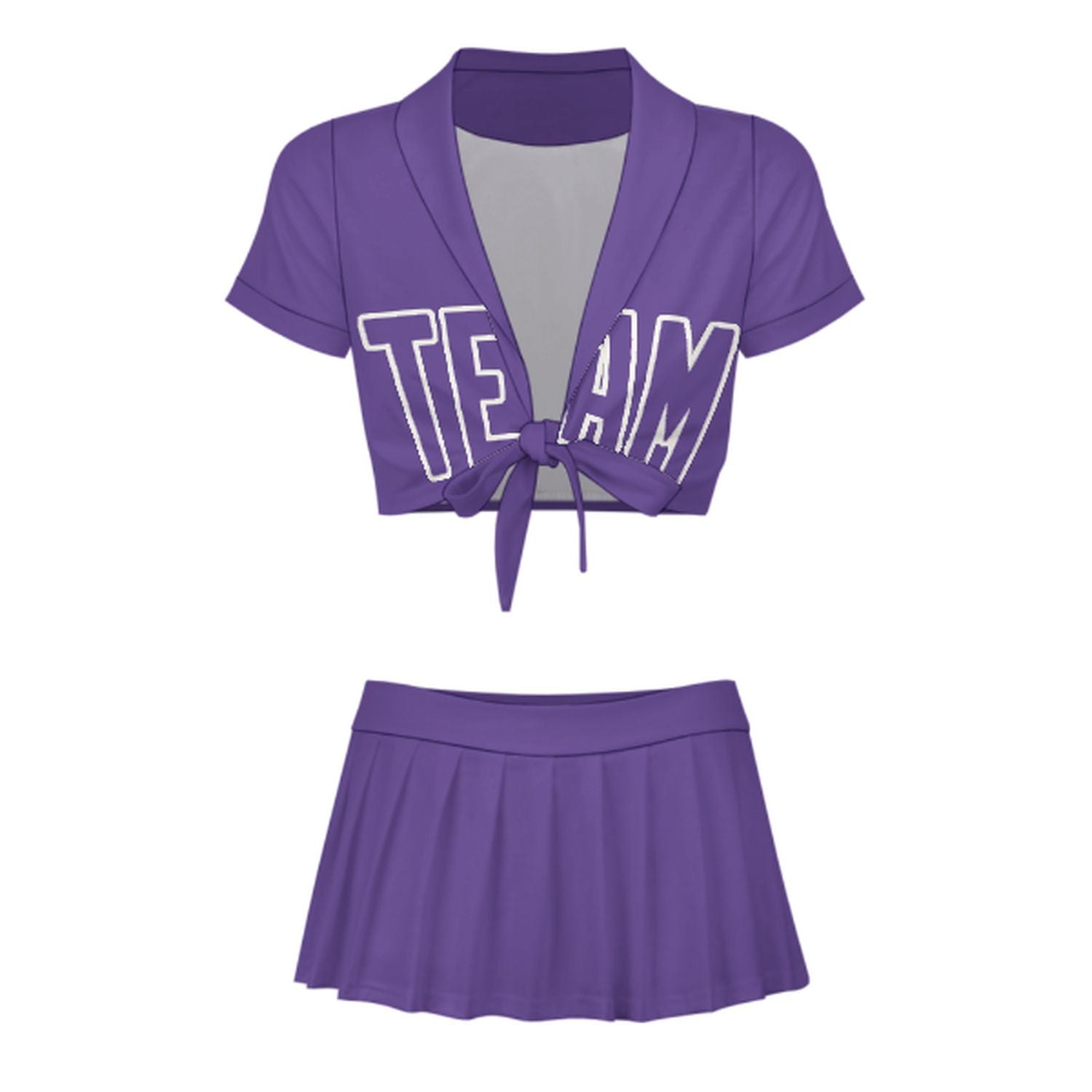 Maßgeschneidertes Lavendel Lavendel Cheerleader Outfit Set