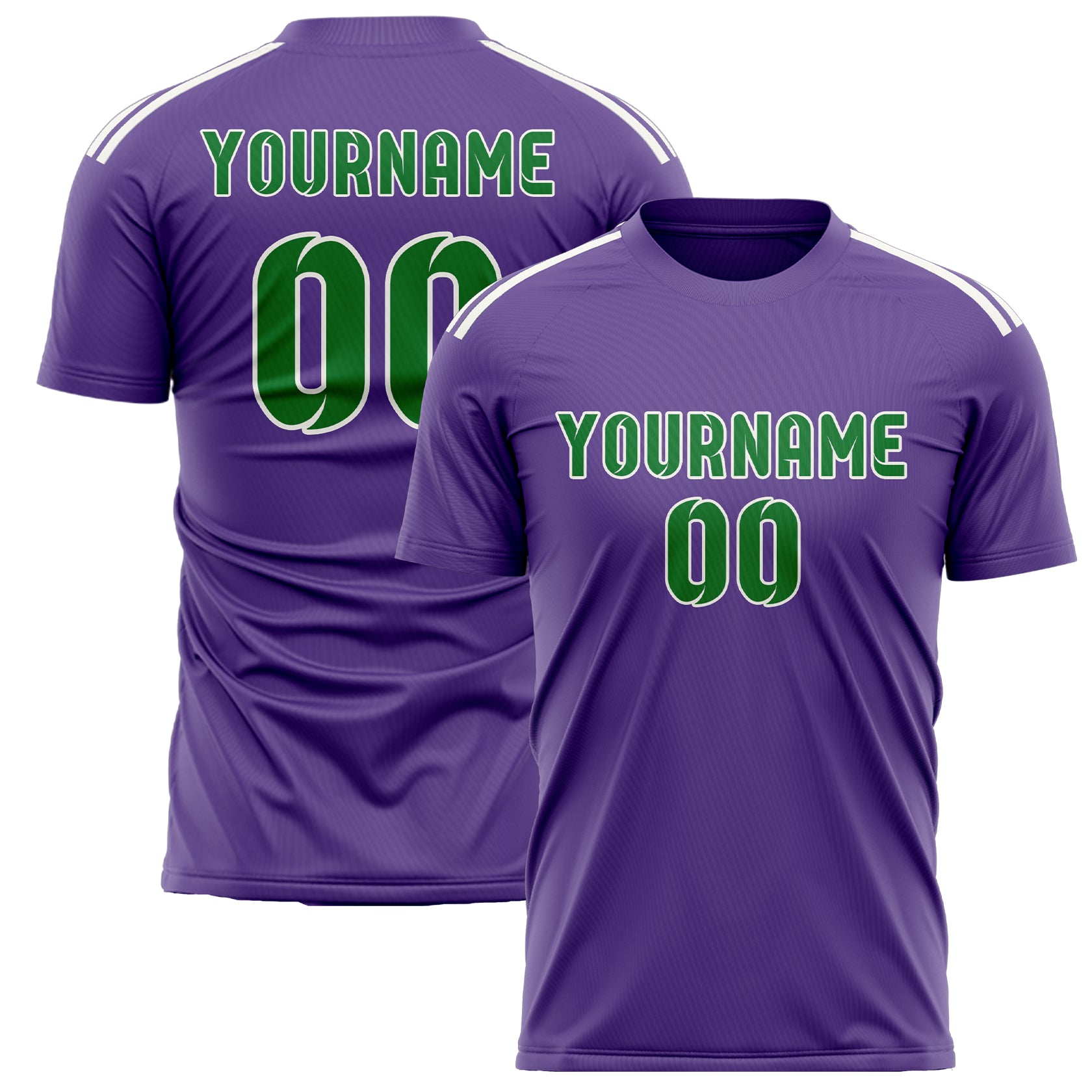 Benutzerdefiniertes Professionelles Lavendel Smaragdgrün Fußballtrikot